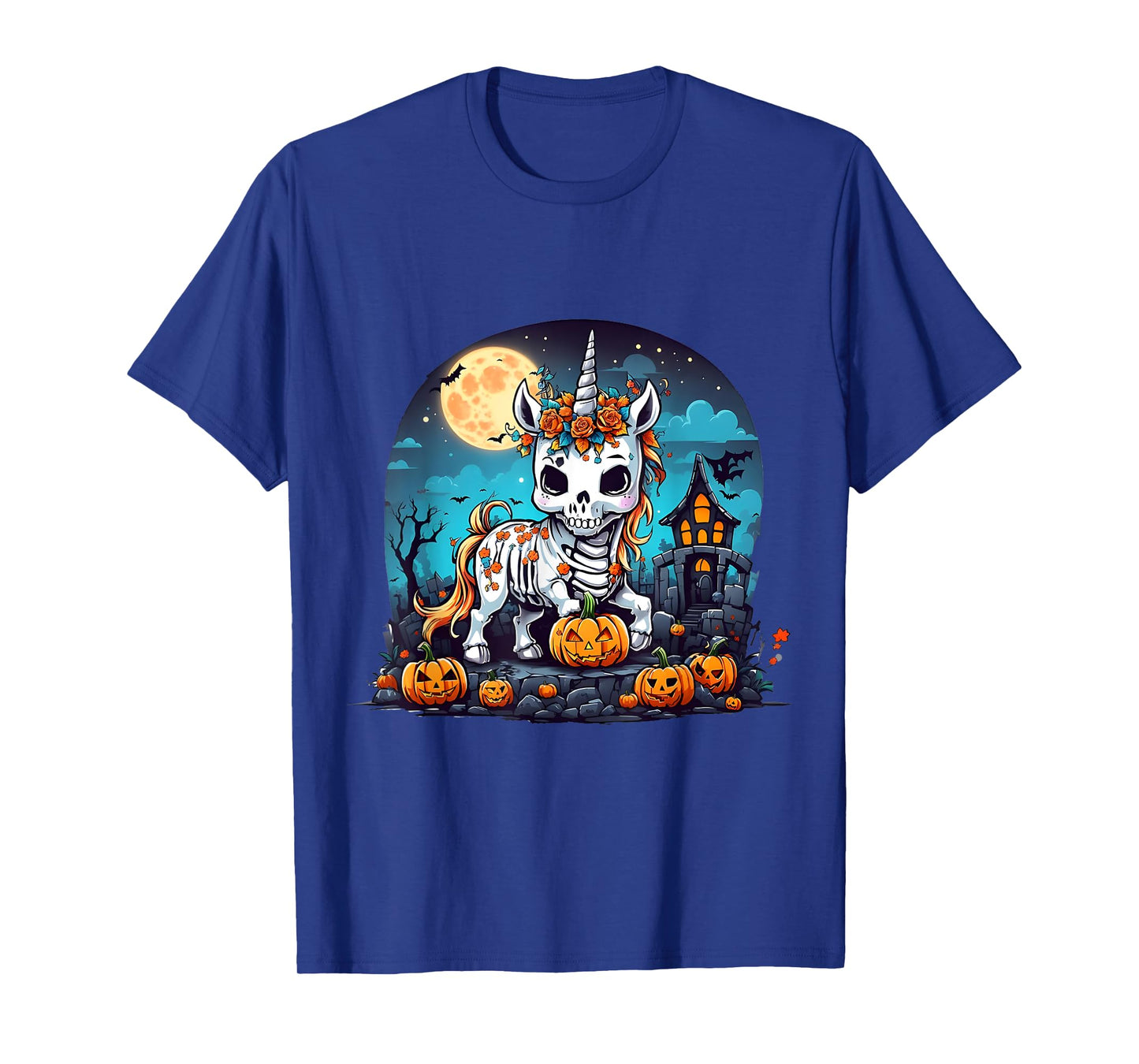 Cute Halloween Skeleton Unicorn Girls Women Witchy Halloween T-Shirt