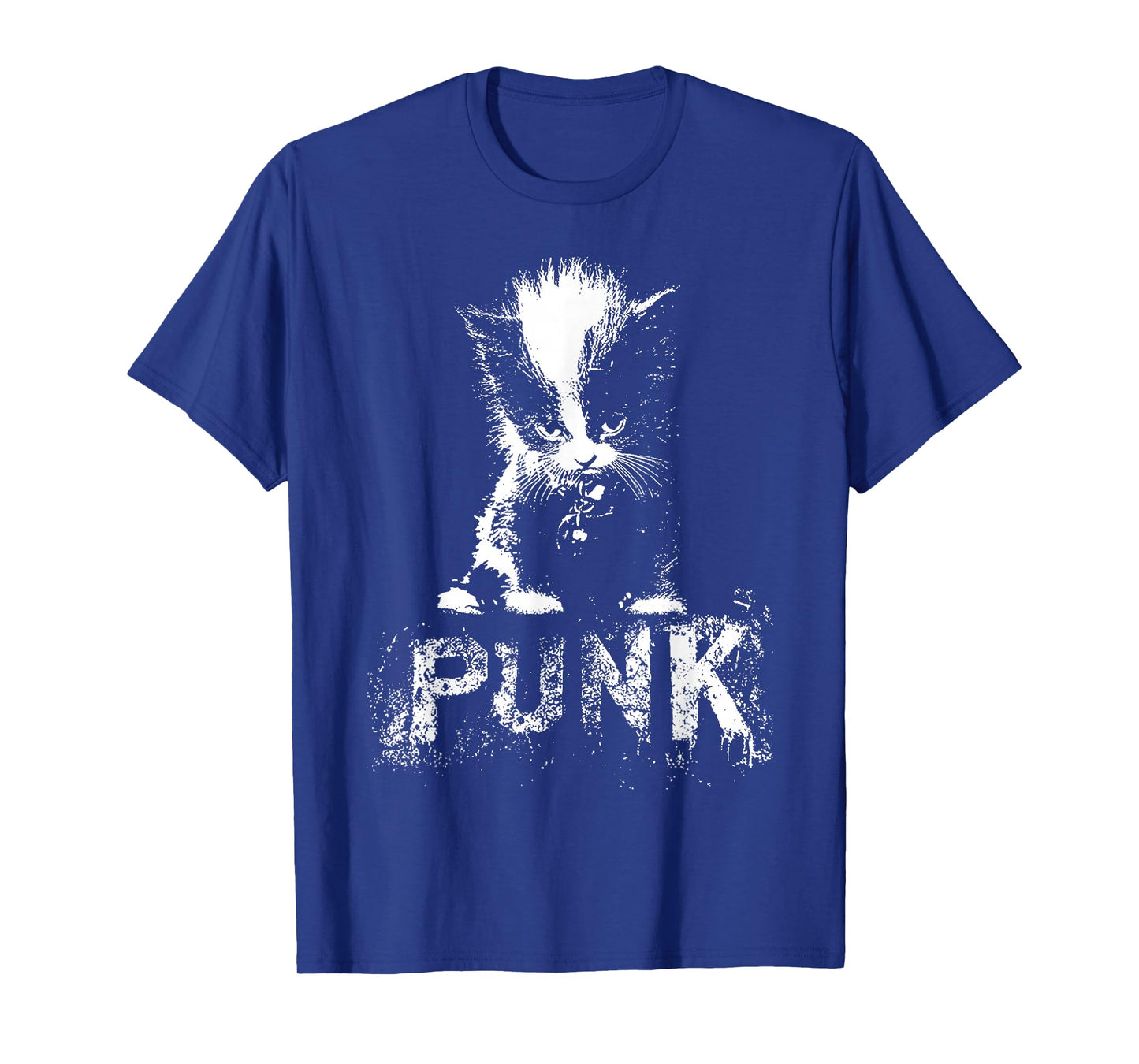 Punk Kitten Cat with Mohawk Grunge Gothic Design T-Shirt
