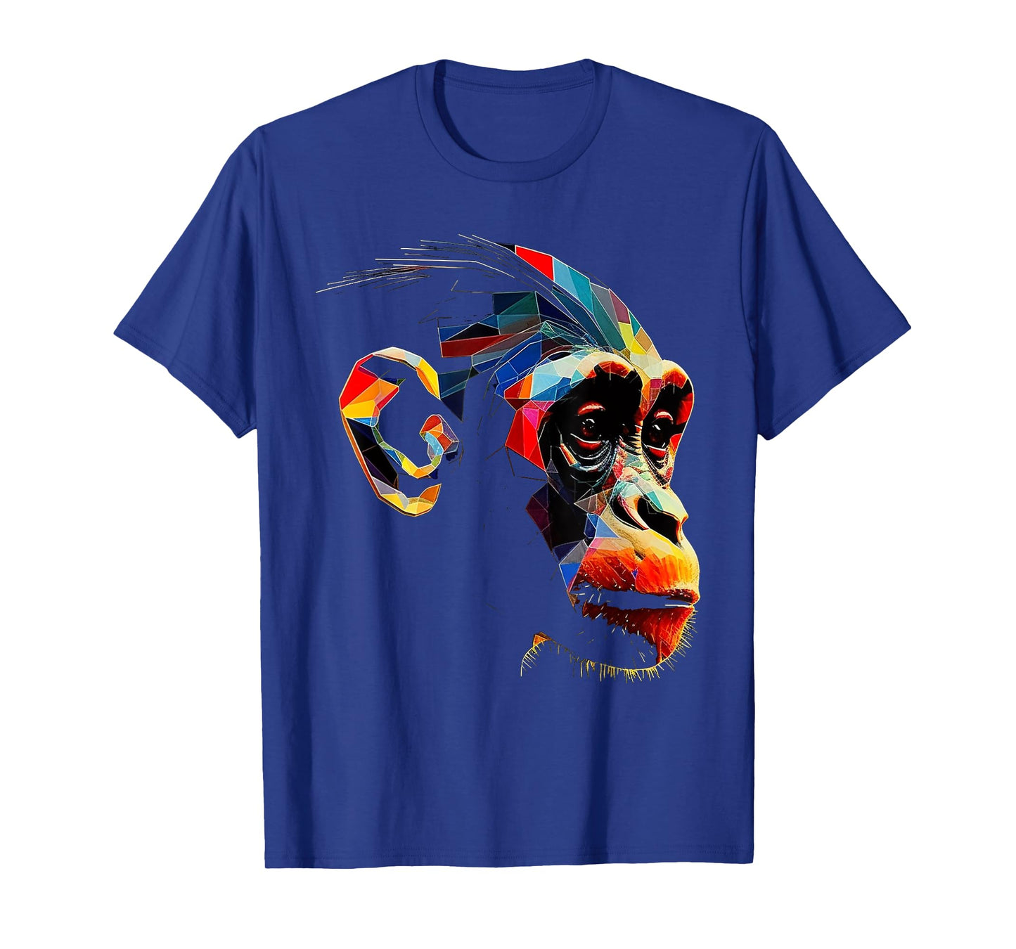 Monkey Zoo Colourful Monkey Face Polygon Animal Motif Monkey T-Shirt