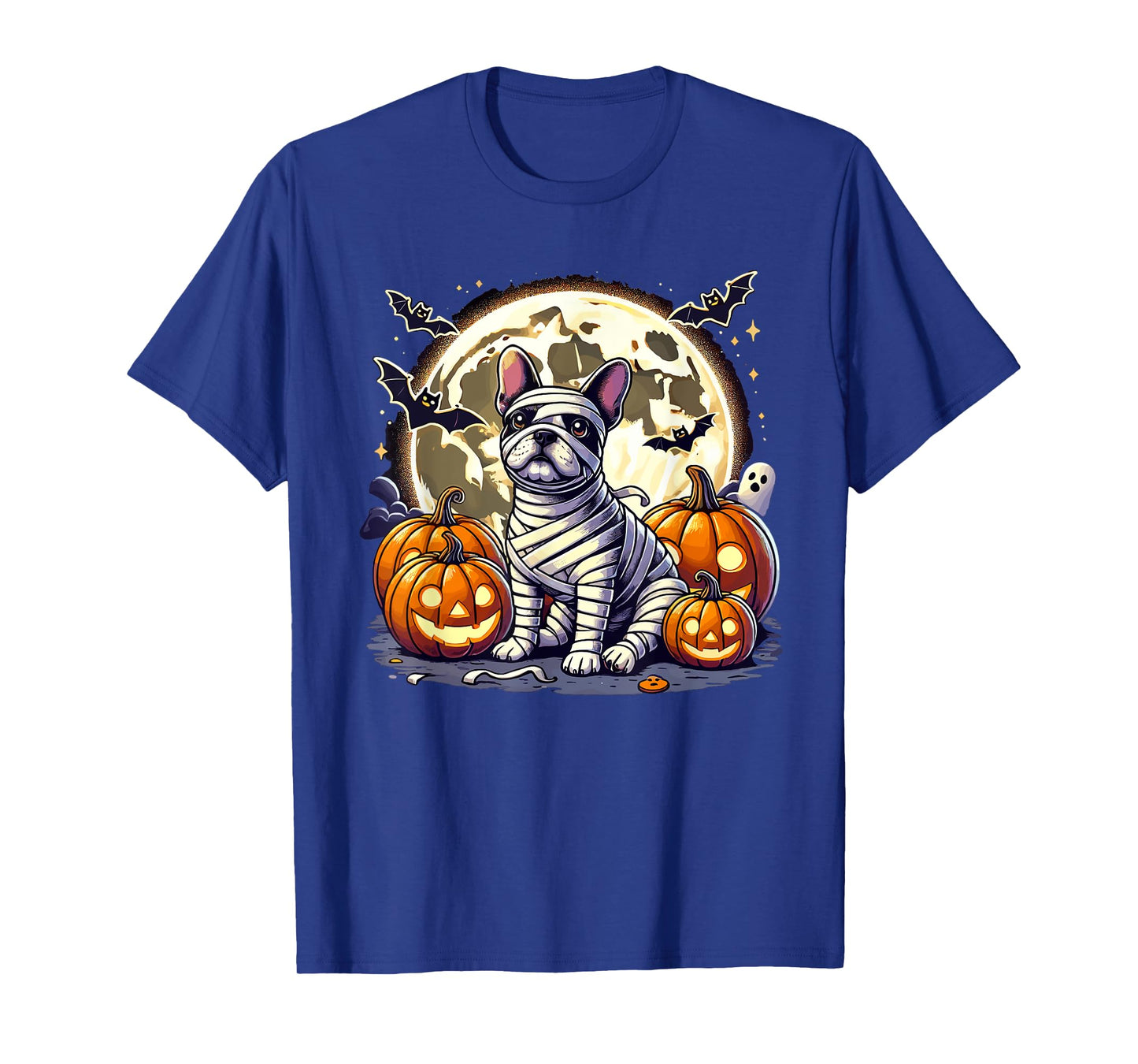 Halloween French Bulldog Mummy Cute Spooky Dog Design T-Shirt