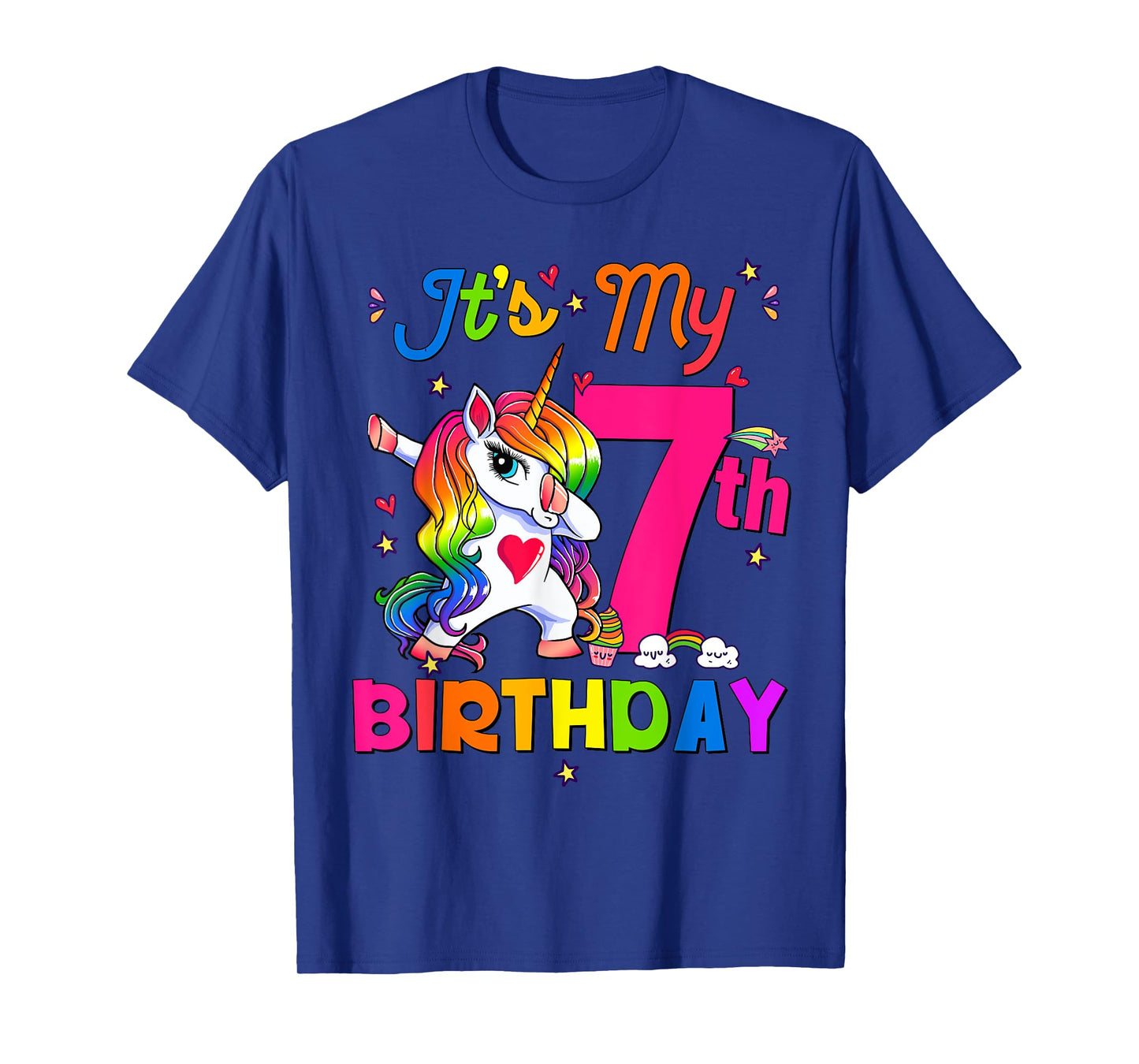 7 Years Old Unicorn It's My 7th Birthday Girl Party T-Shirt