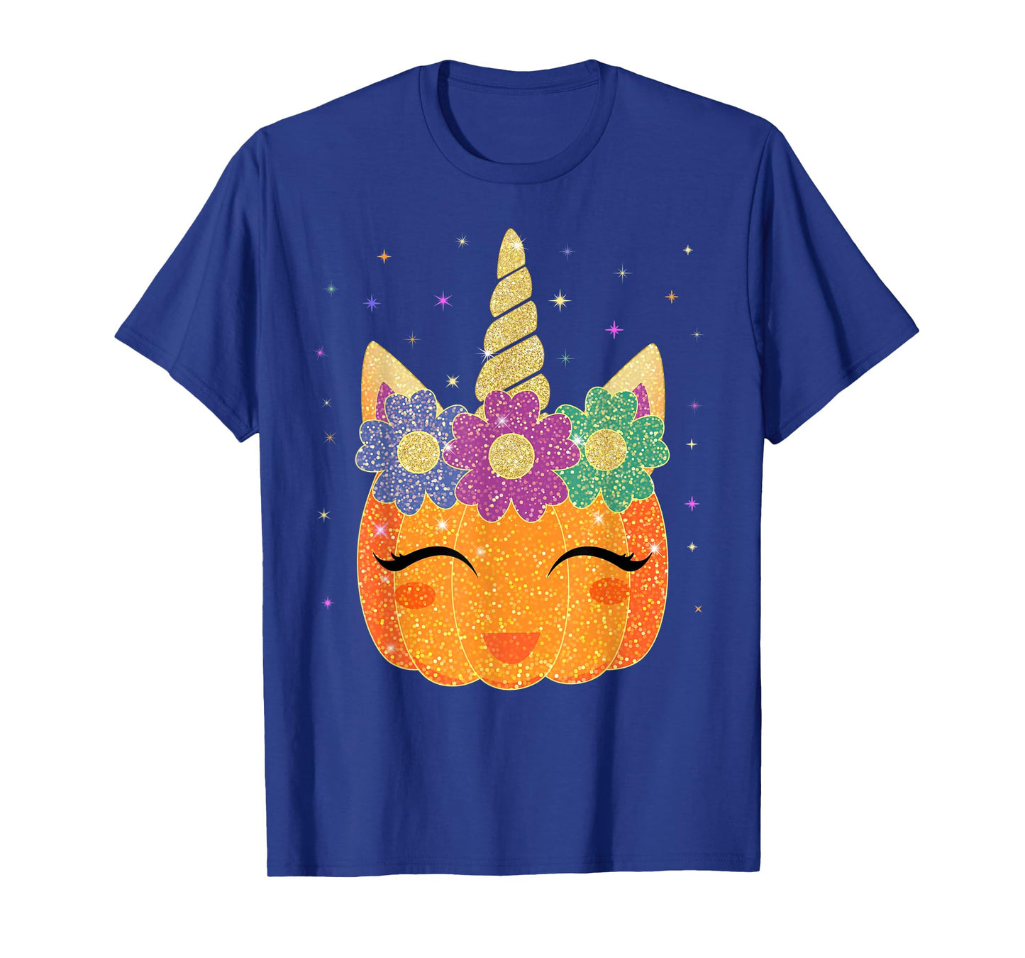 Unicorn Pumpkin - Halloween Thanksgiving Girls Boys T-Shirt