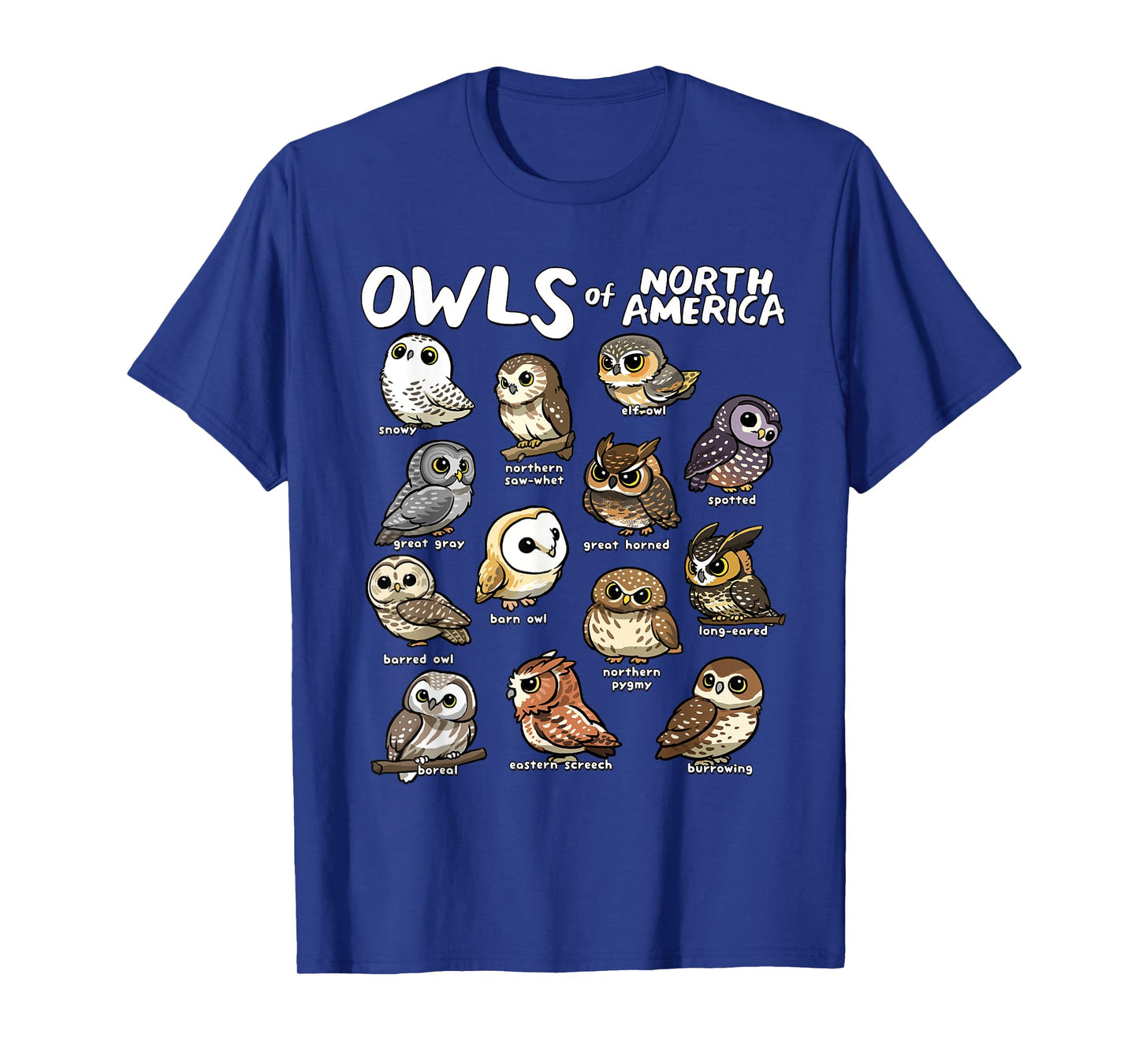 Owls of North America Shirt Birdwatcher Bird Lover Owl Lover T-Shirt