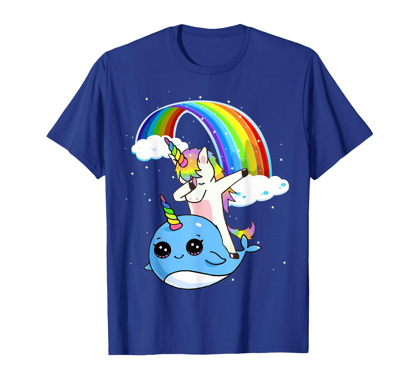 Dabbing Unicorn With Narwhal and Rainbow Cute T-Shirt