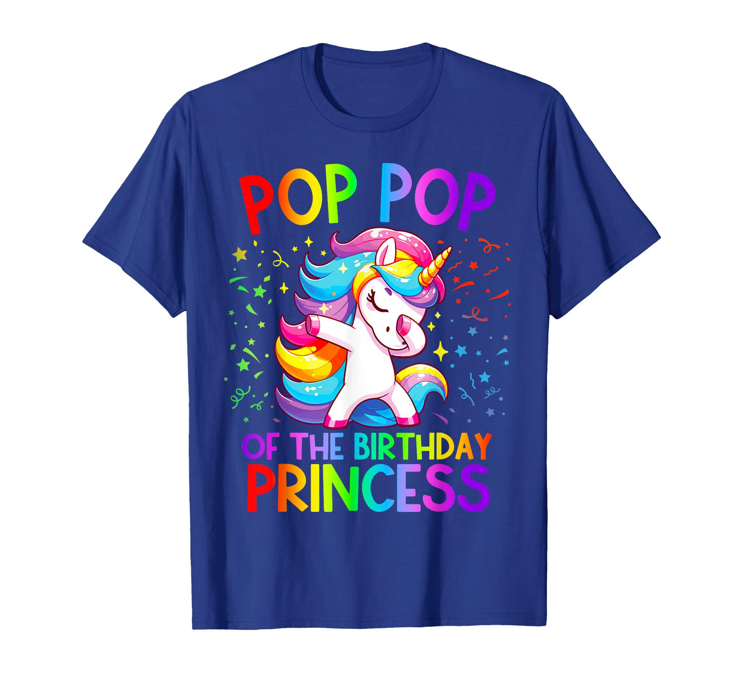 Pop Pop of the Birthday Princess Girl Dabbing Unicorn T-Shirt