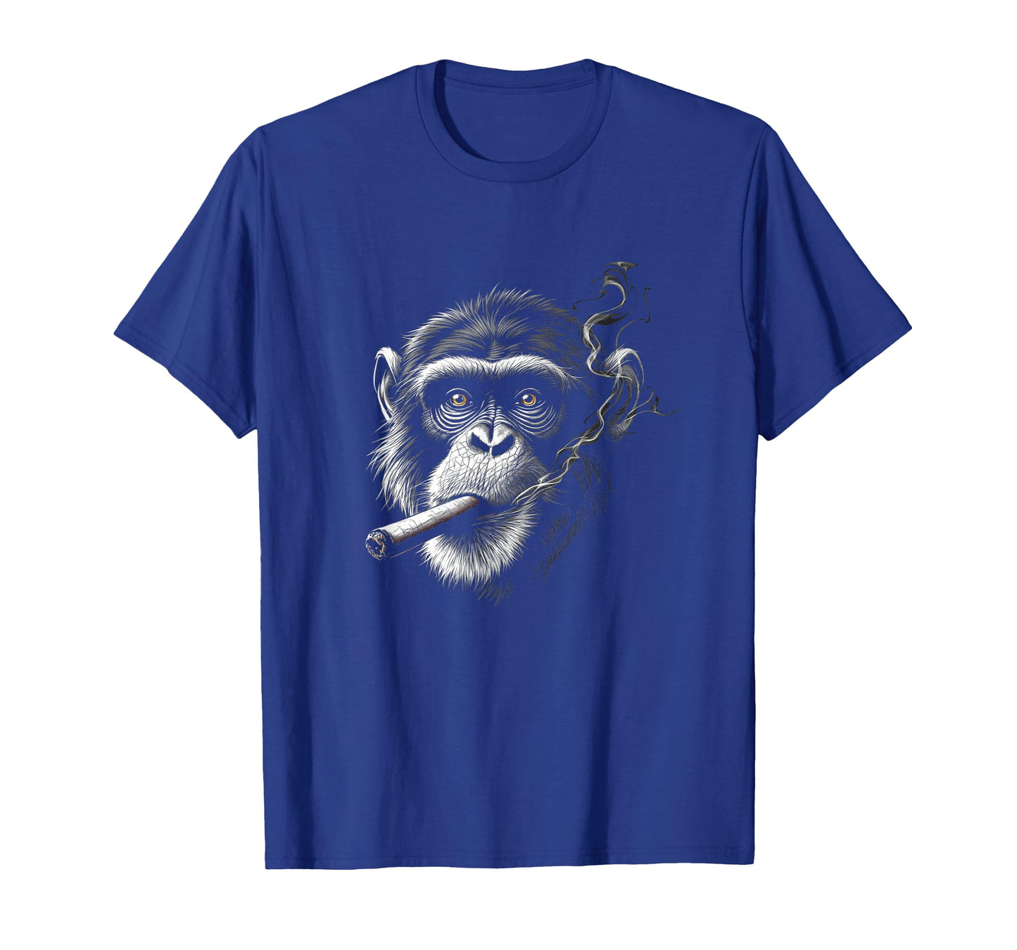 Monkey Smoking a Cigar, Funny Zoo Ape Animal Art Graphic T-Shirt