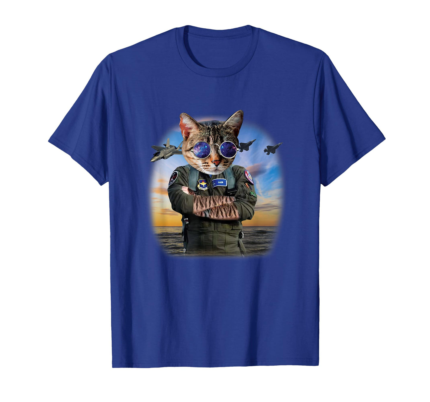 Funny Cat F22 Raptor Fighter Jet Aviator Air force gift T-Shirt for Men Women Kids