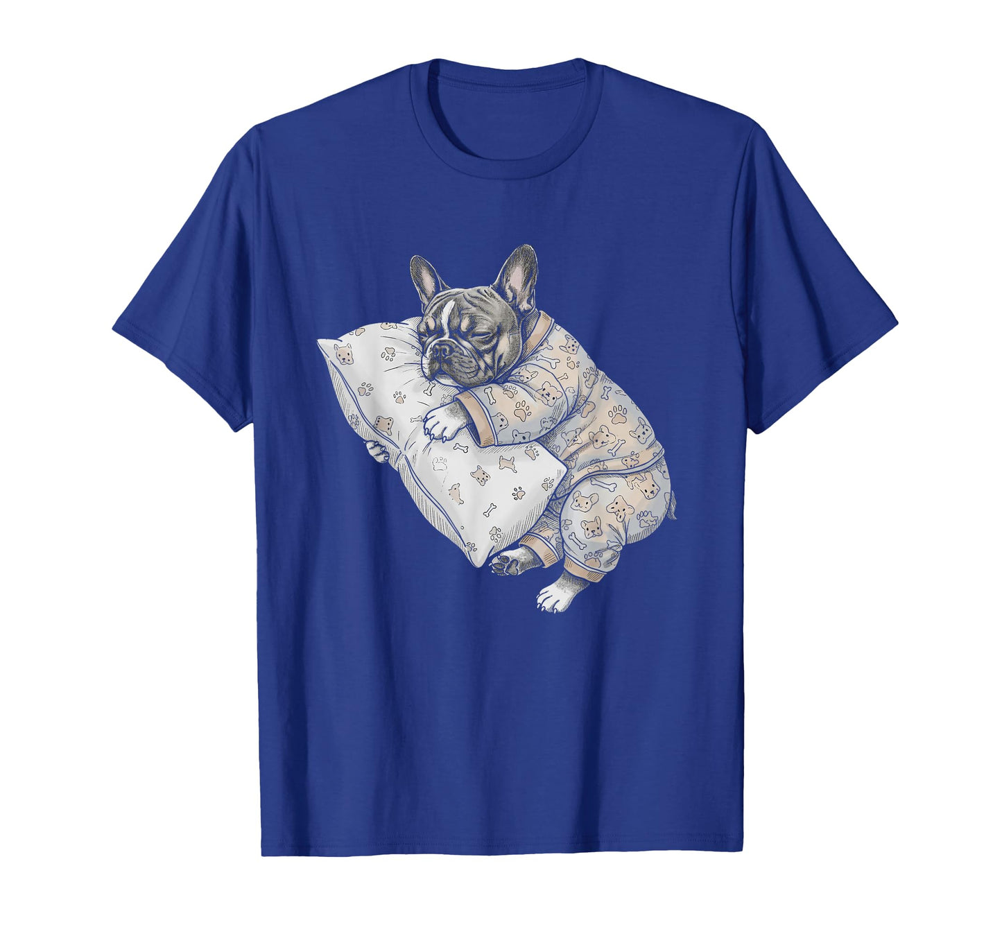 Funny Sleepy French Bulldog Frenchie Pajama Men Women Kids T-Shirt