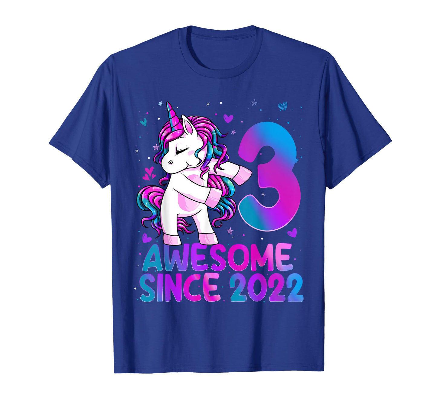 Flossing Unicorn 3 Year Old 3rd Birthday Girl Unicorn Party T-Shirt