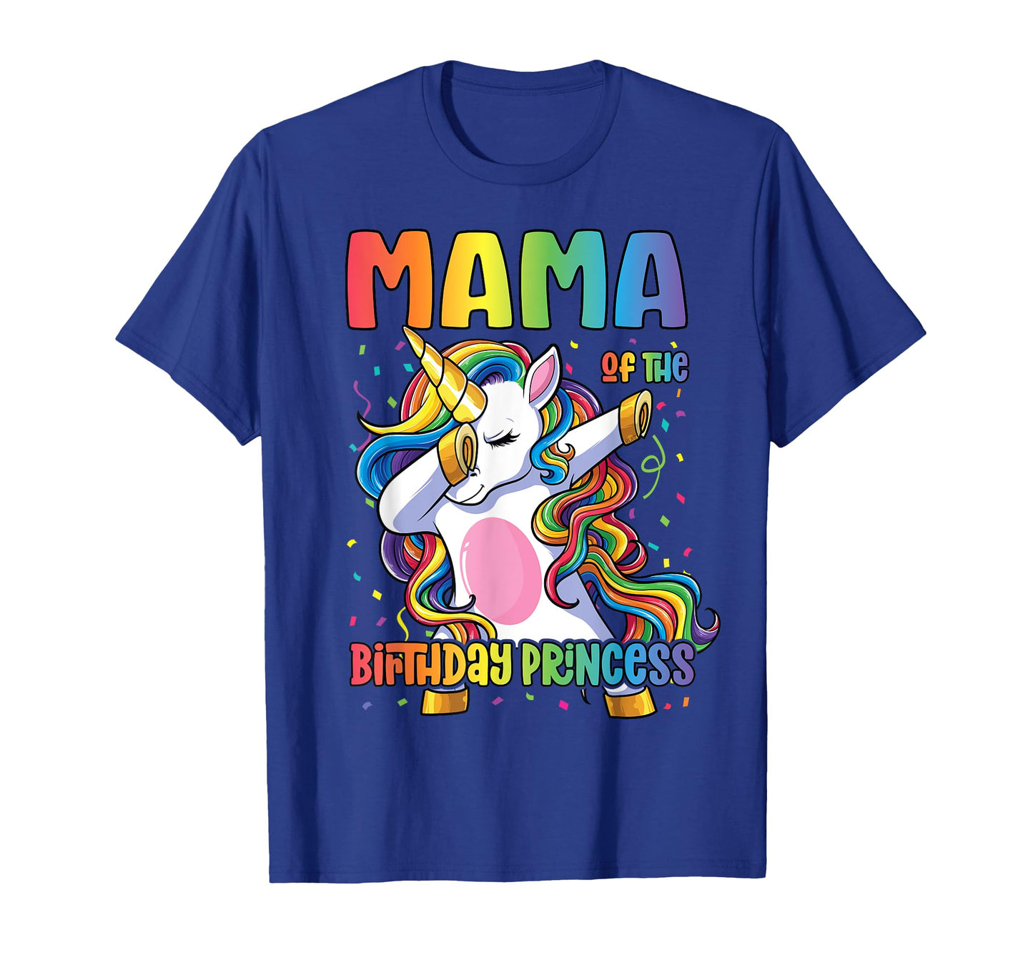 Mama of the Birthday Princess Shirt Mom Dabbing Unicorn Girl T-Shirt