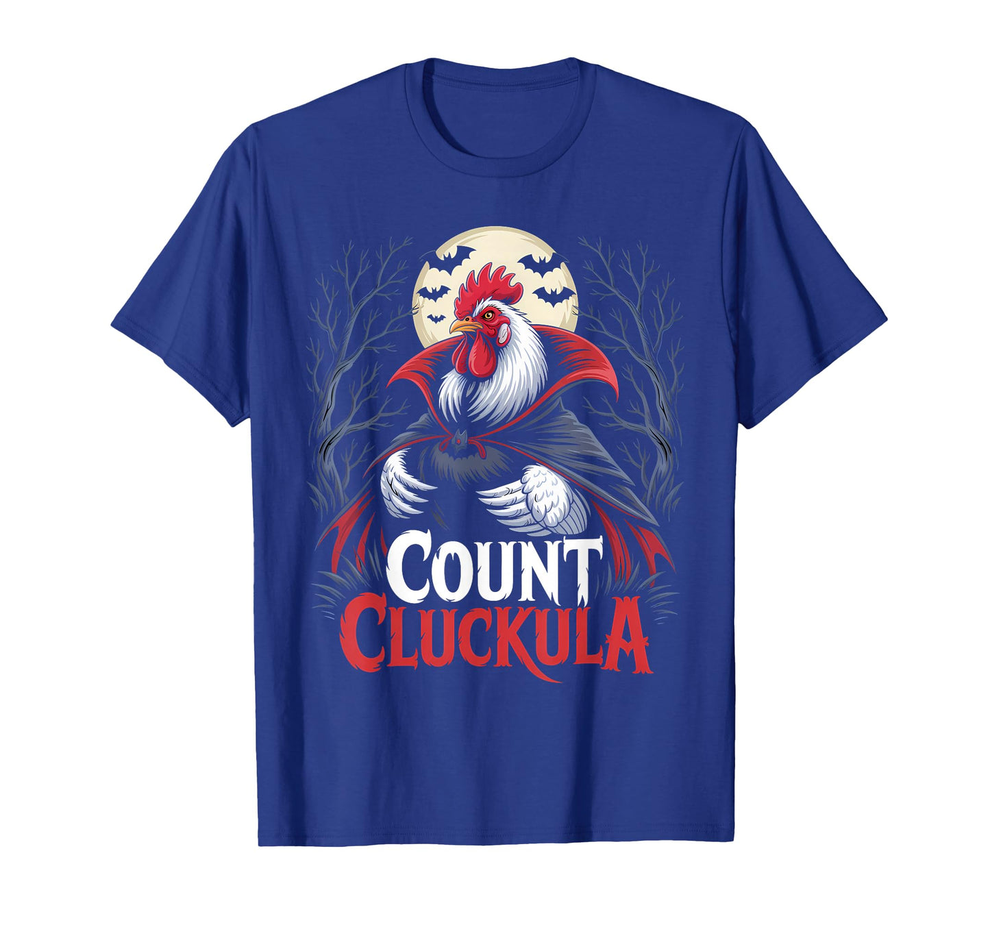 Rooster Count Cluckula Funny Halloween Vampire Farm Chicken T-Shirt