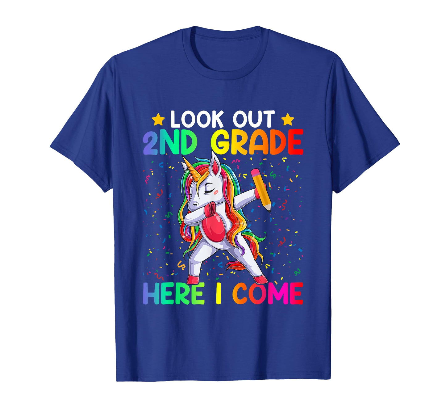 Look Out Second Grade Here I Come Unicorn Dabbing 2nd Grader T-Shirt