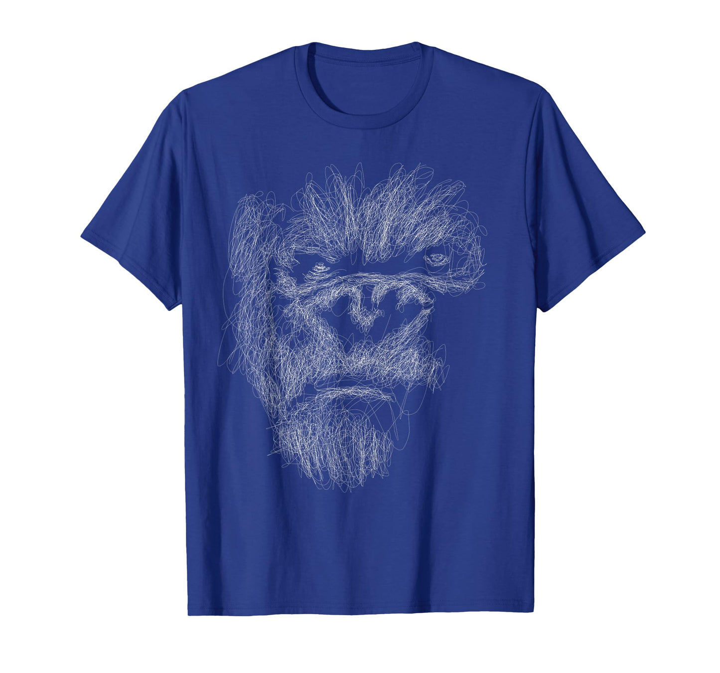 gorilla head scribble art face for lover Silverback animal T-Shirt