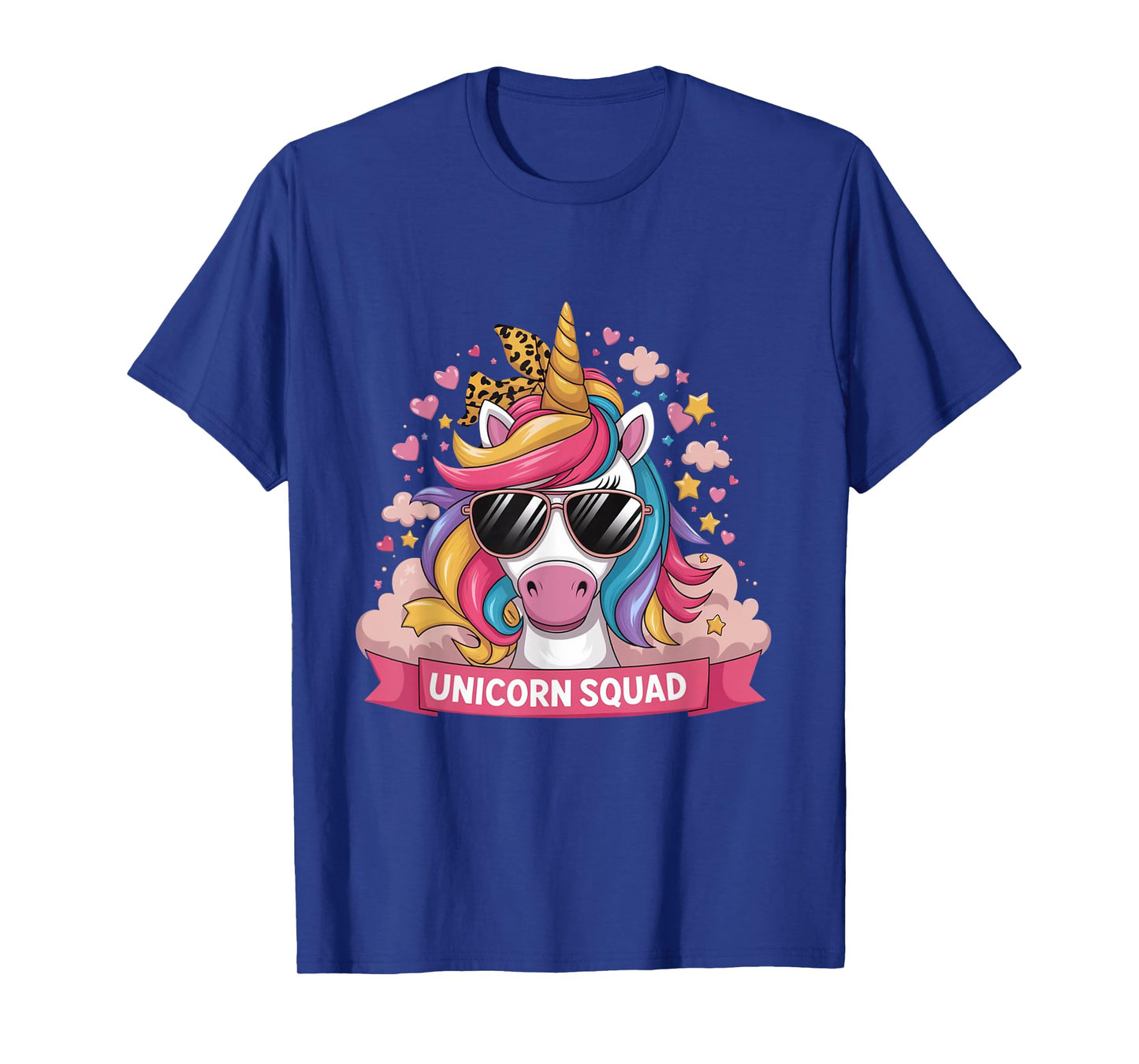 Unicorn Squad - Graceful Unicorn with leopard Bandana Cute T-Shirt