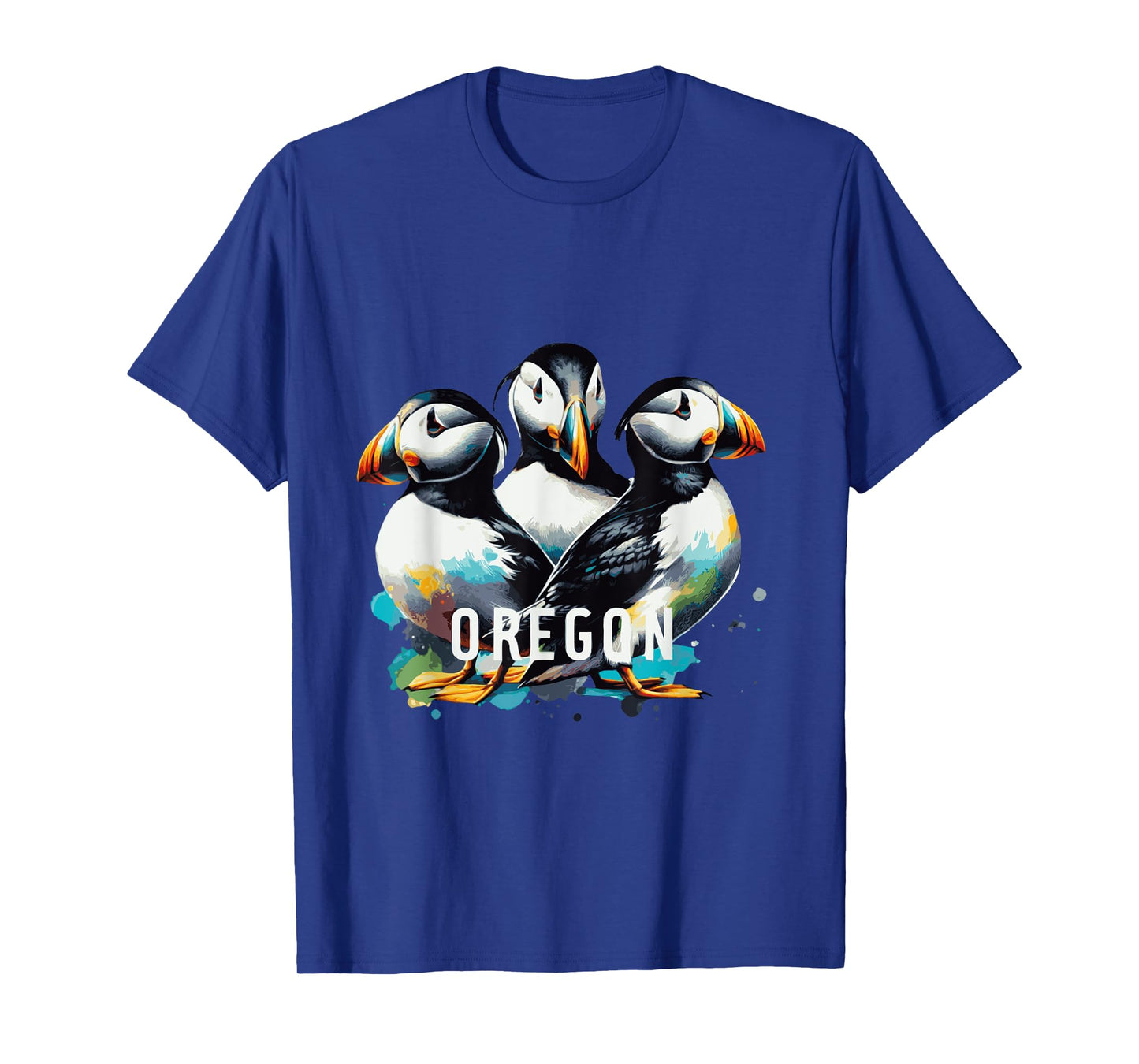 Oregon Puffins Cute birds water color T-Shirt