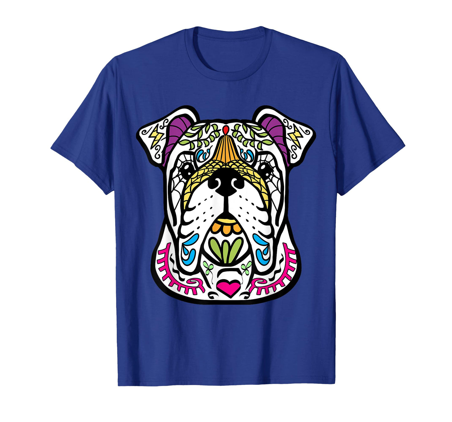 English Bulldog - Day Of The Dead Sugar Skull Dog Shirt Gift T-Shirt