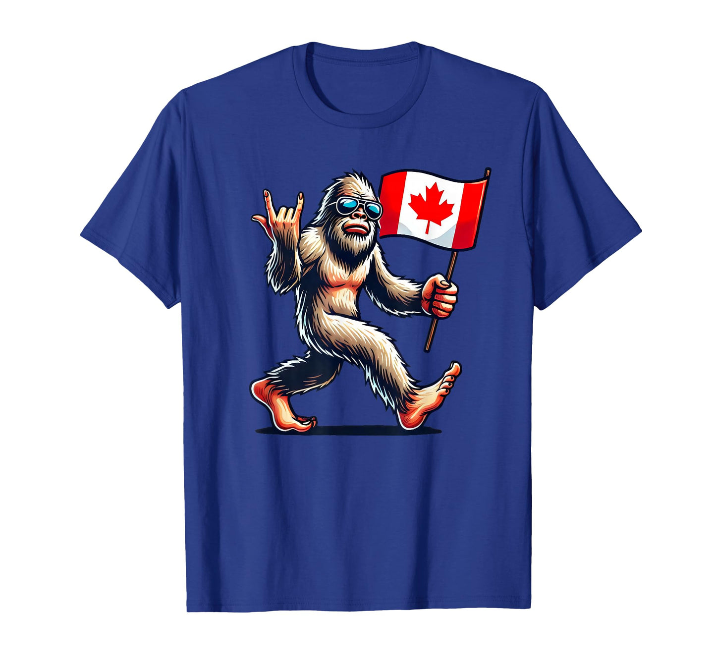 Funny Canadian BigFoot, Rock'N Roll Canada Day, Maple Flag T-Shirt