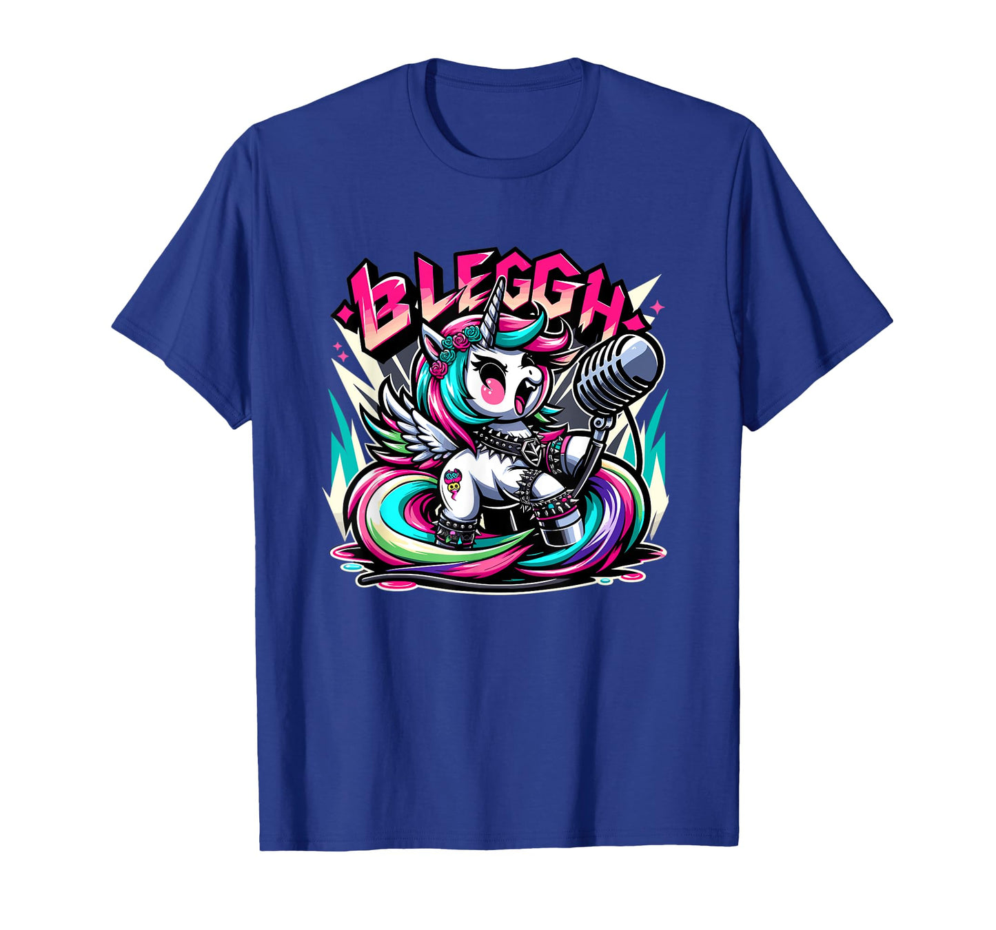 Blegh - Metalcore Unicorn Screaming Into a Microphone T-Shirt