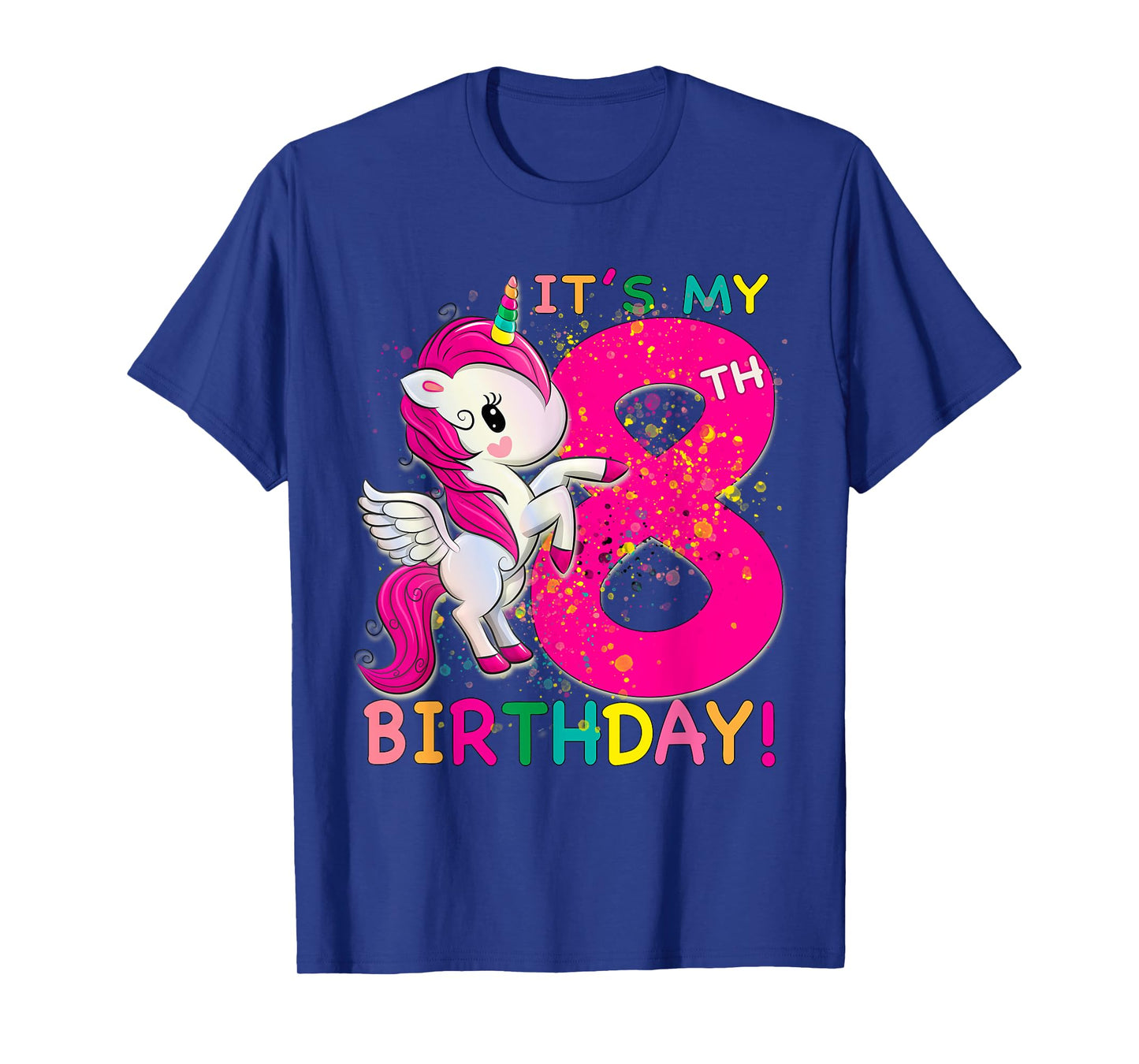 Kids Its My 8th Birthday Unicorn 8 year old Birthday girl T-Shirt