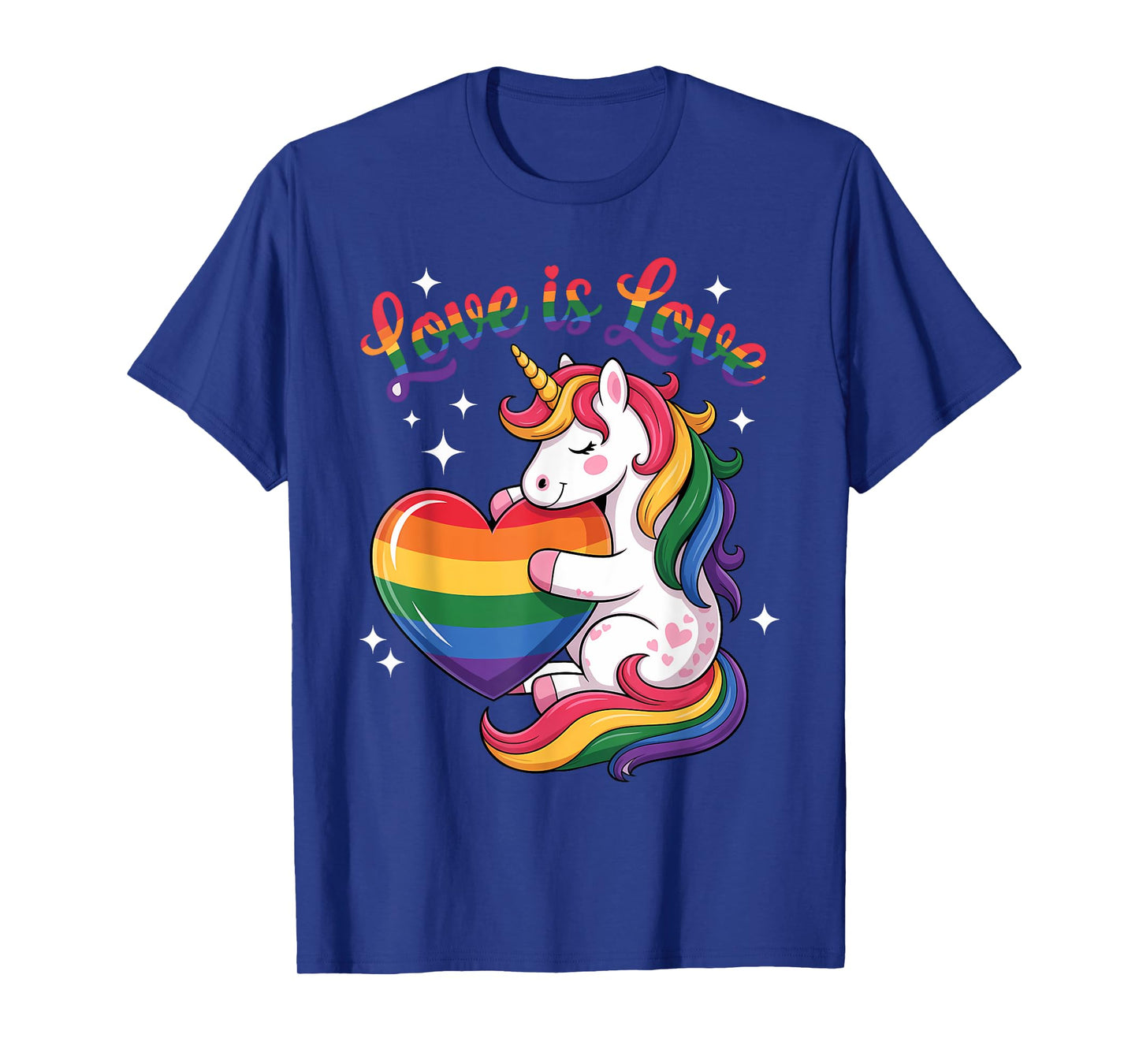Cute LGBTQ Unicorn With Rainbow Love For Kids Gift T-Shirt