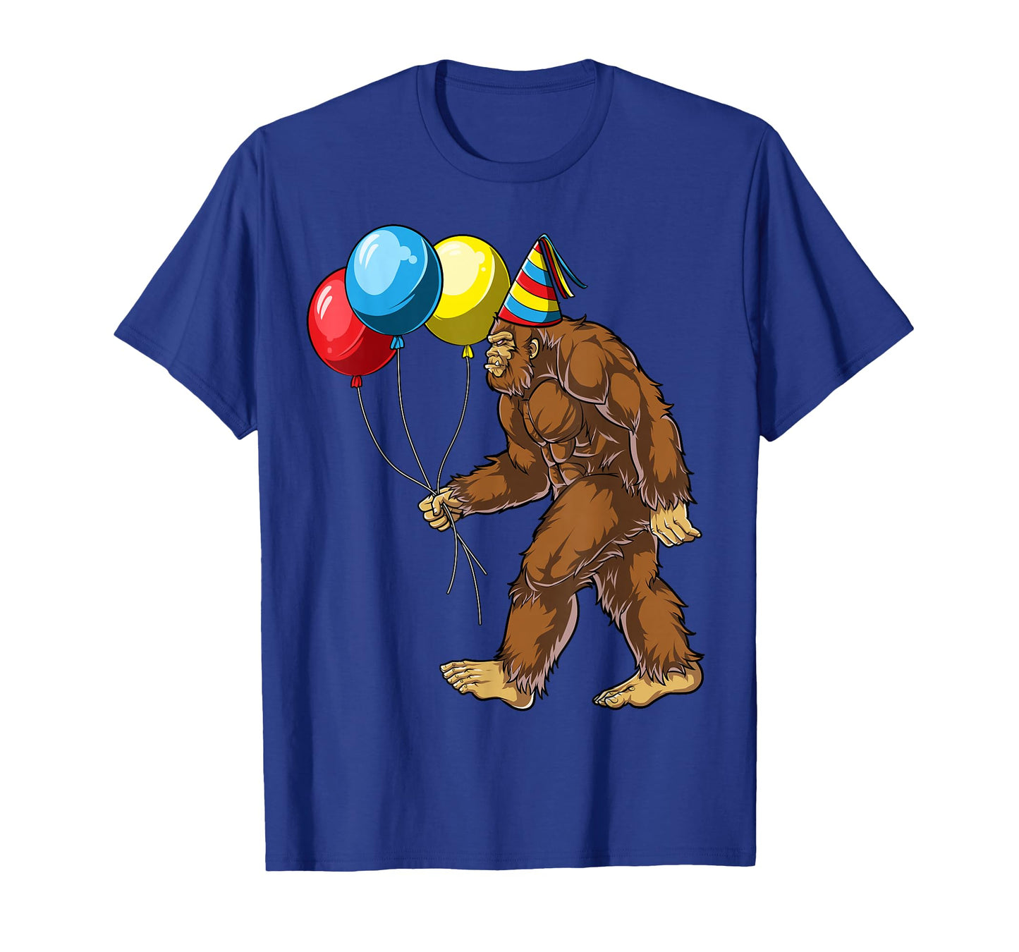 Bigfoot It's My Birthday Party Hat Balloons Boys Sasquatch T-Shirt