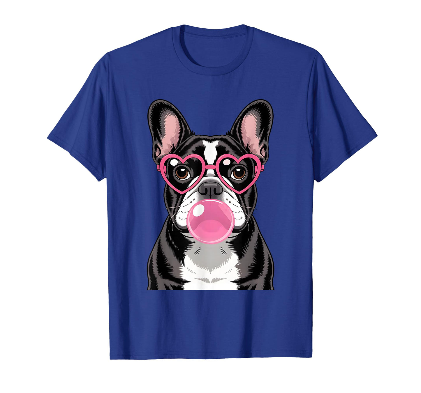 French Bulldog Bubblegum Tee Cute Pink Heart Dog Graphic T-Shirt