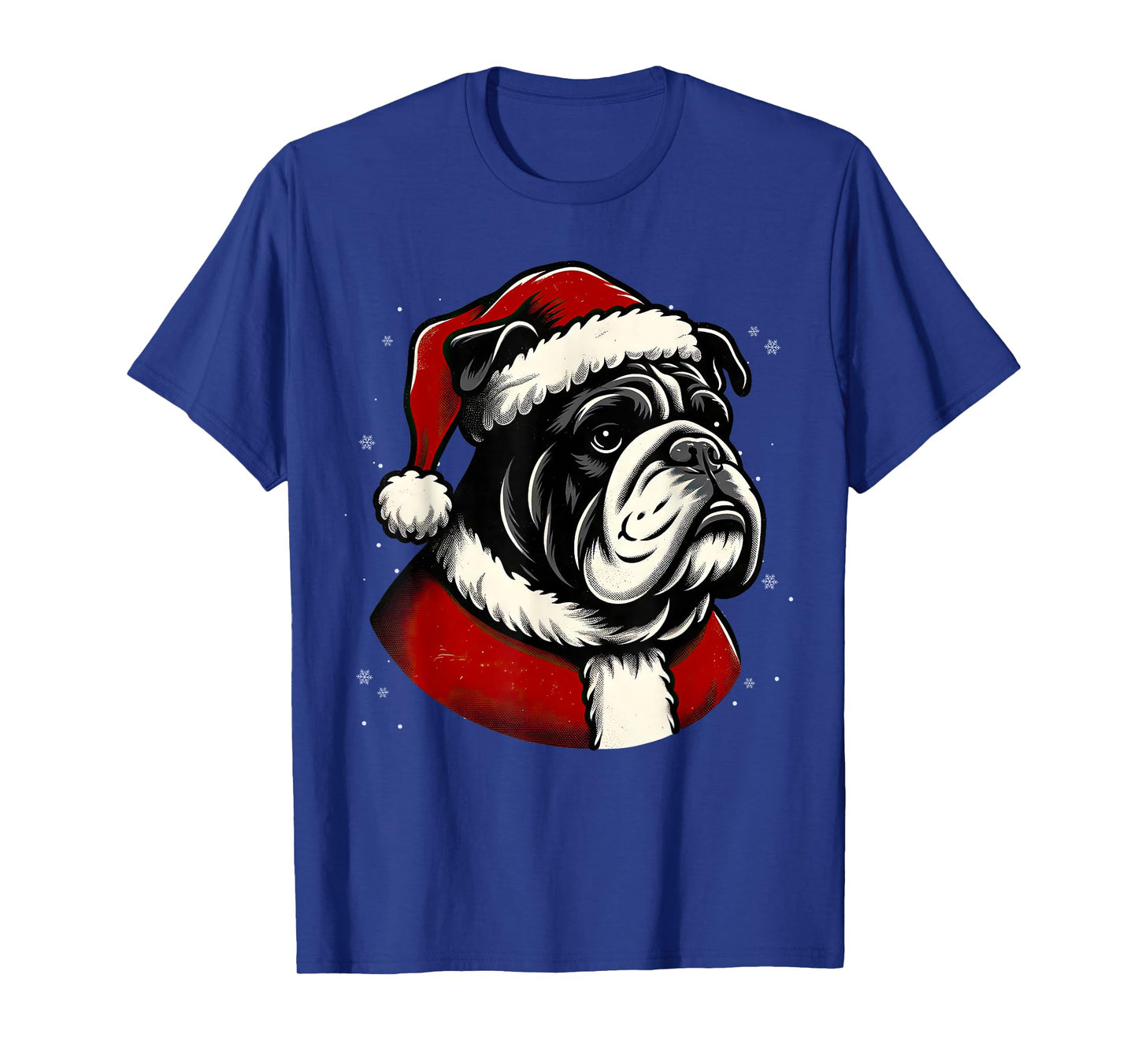 Bulldog Santa Christmas Tree Lights Ugly Pajama Dog Lover T-Shirt