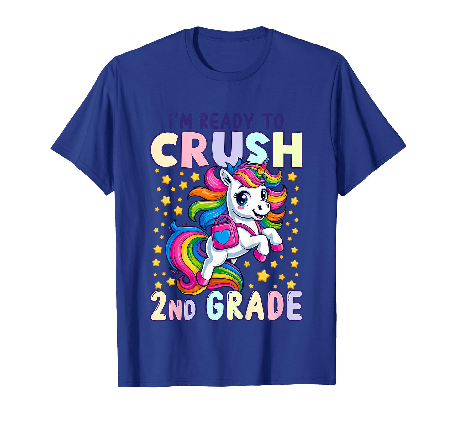 Crush 2nd Grade Girls Back to School Unicorn First Day T-Shirt