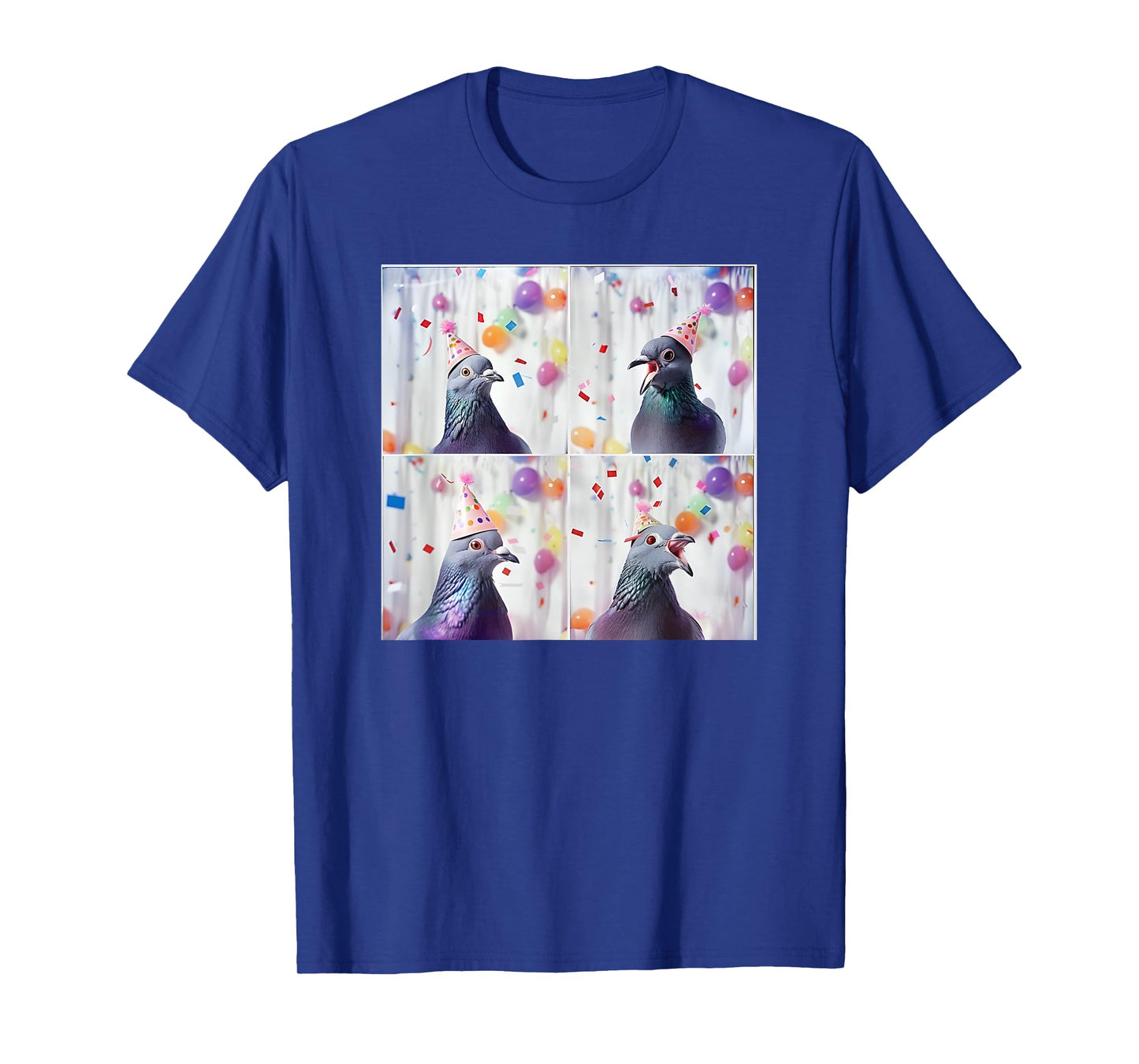 Bird Animal Photobooth Love Pigeons Men Women Kids Pigeon In Hat Party Pigeon Fancier Funny Birthday T-Shirt