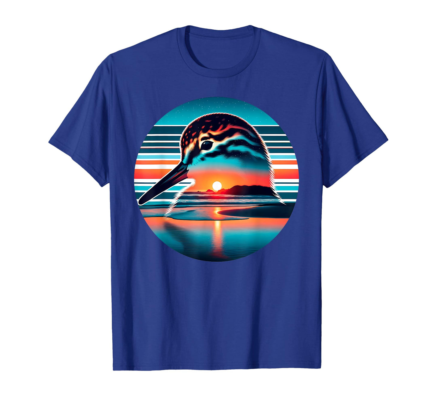 Sandpiper Bird Sunset Retro Style Safari Vintage 70s T-Shirt