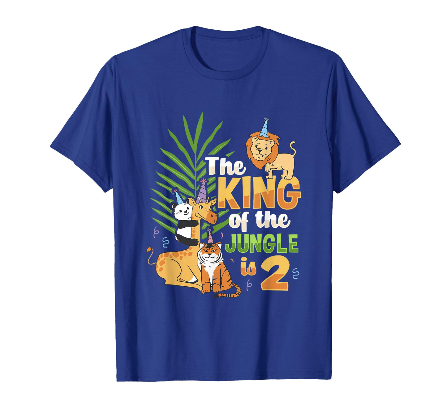 The king of the jungle is 2 Birthday Zoo Animal kids Design T-Shirt