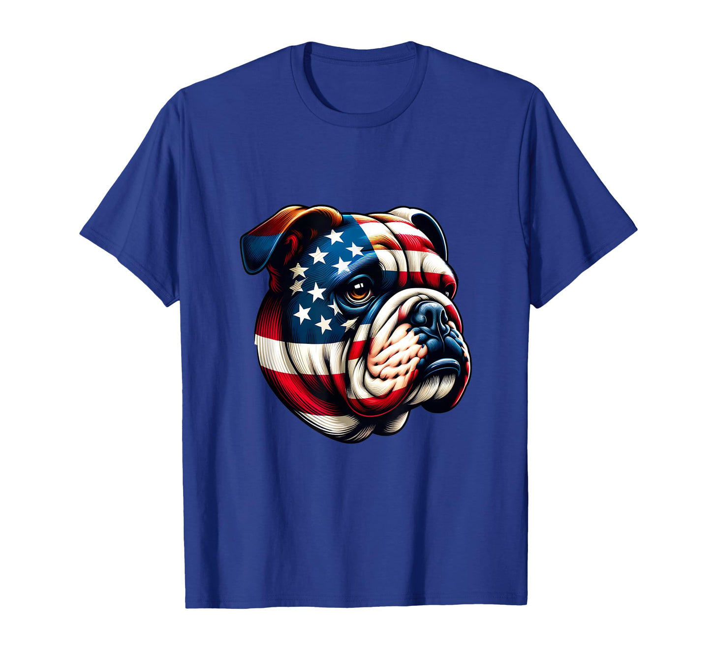 Patriotic English Bulldog Lover Owner Men American USA Flag T-Shirt
