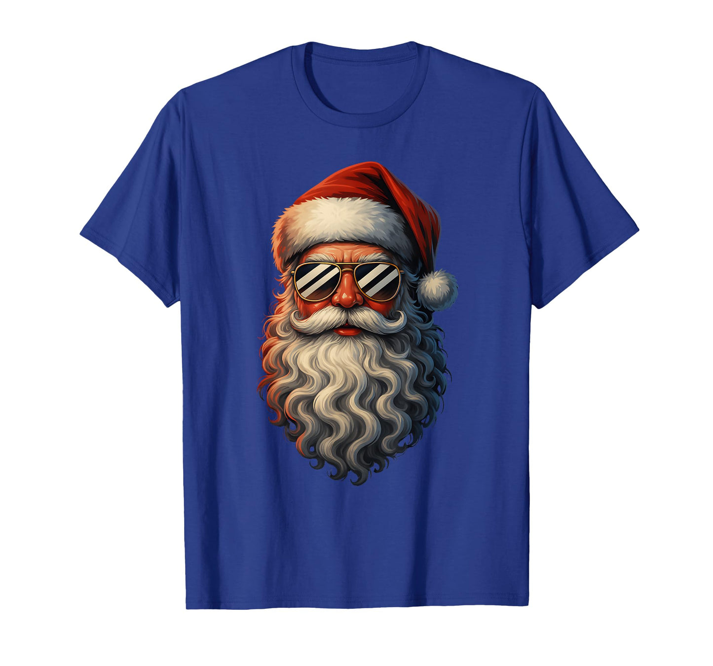 Retro Cool Sunglasses Santa Claus Face Christmas Men Boys T-Shirt