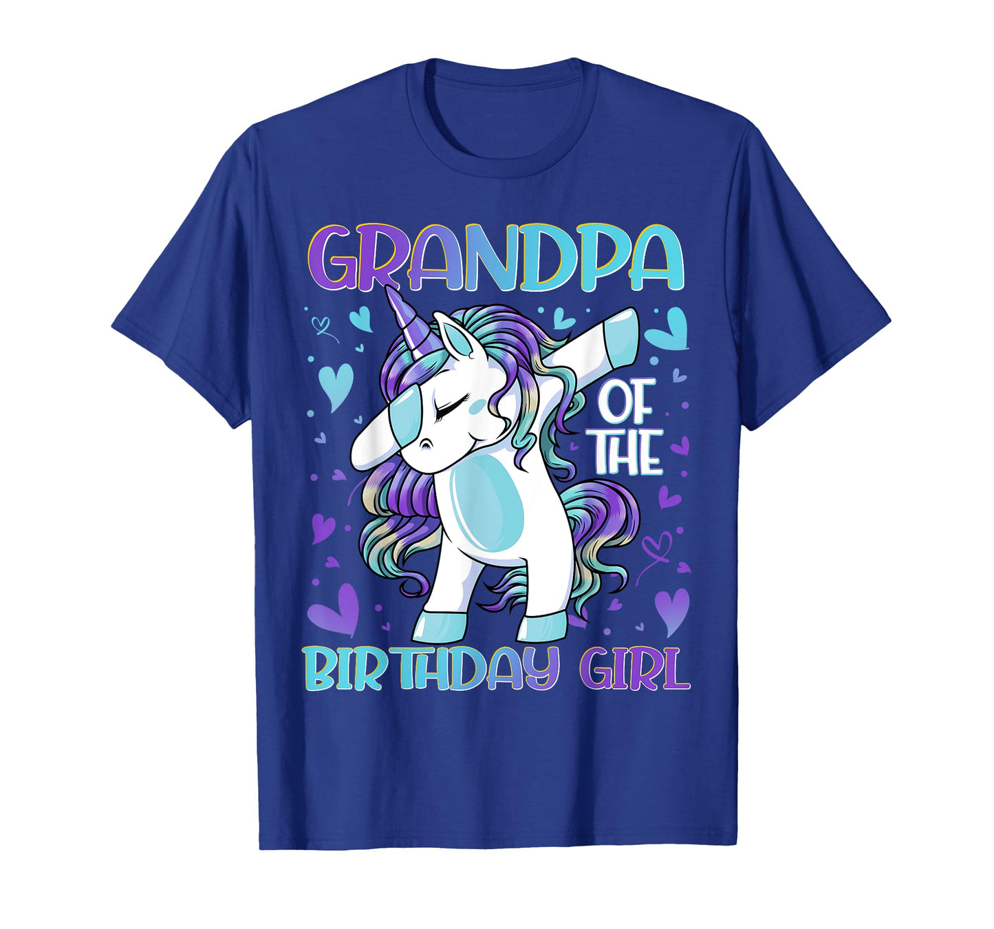 Grandpa of the Birthday Girl Dabbing Unicorn Grand Father T-Shirt