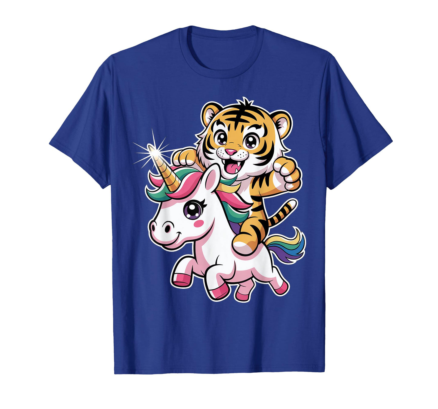 Cute Unicorn and Tiger Friendship T-Shirt