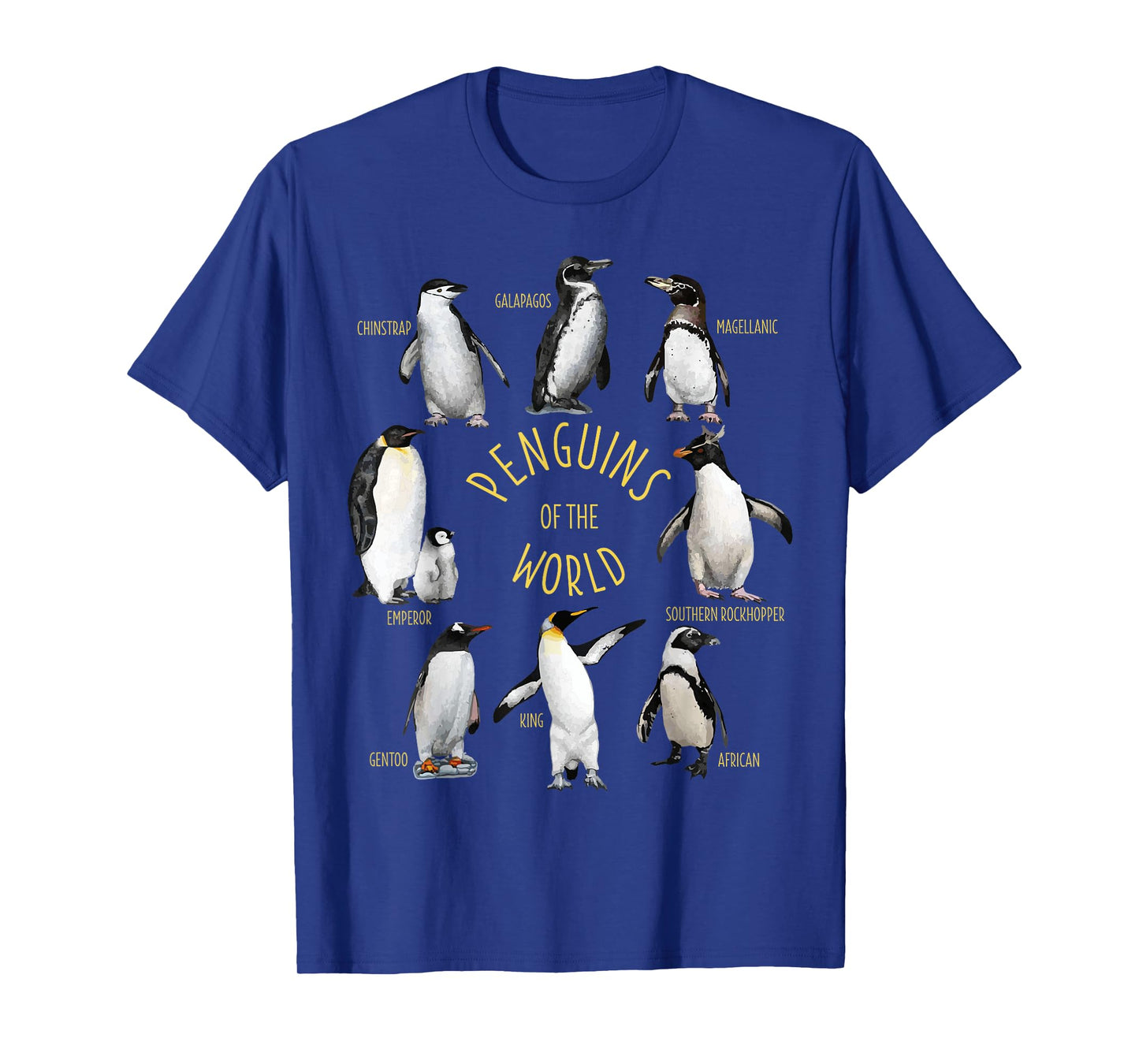 All Types Of Penguins Of The World Funny Penguin Lover Gift T-Shirt
