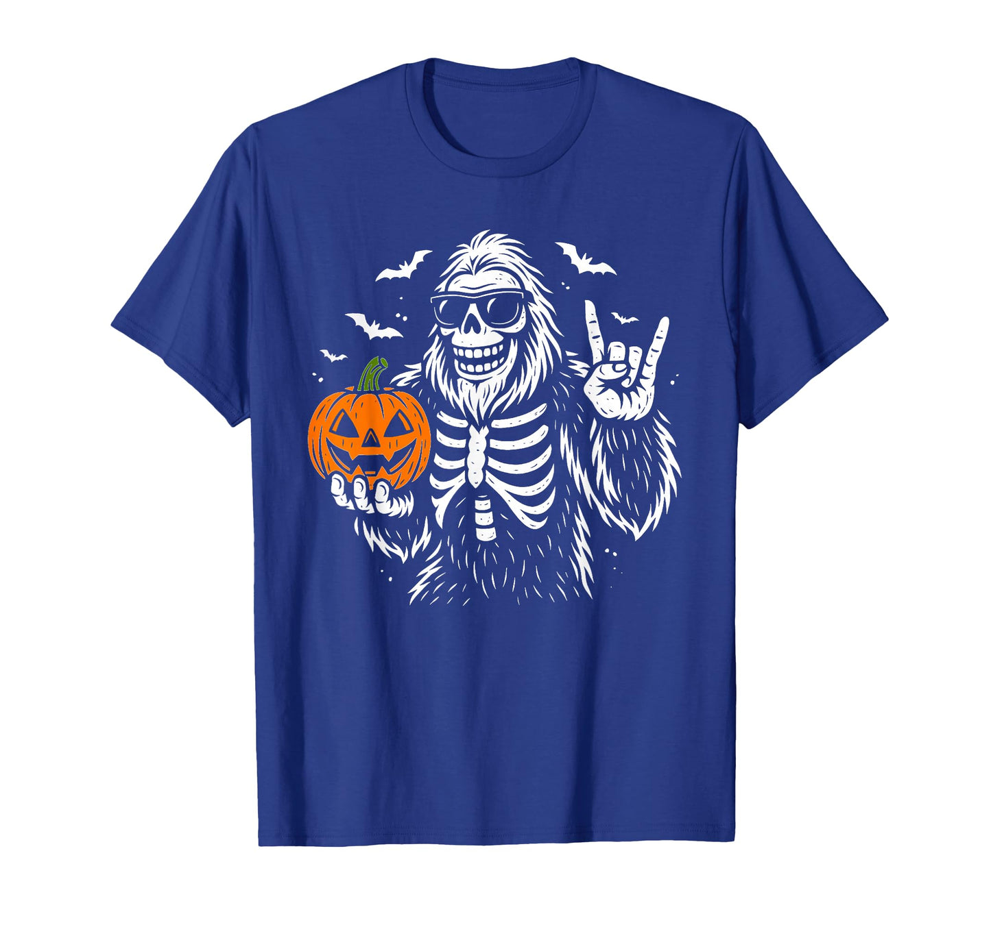 Spooky Bigfoot Goofy Skeleton Halloween Pumpkin Costume Men T-Shirt