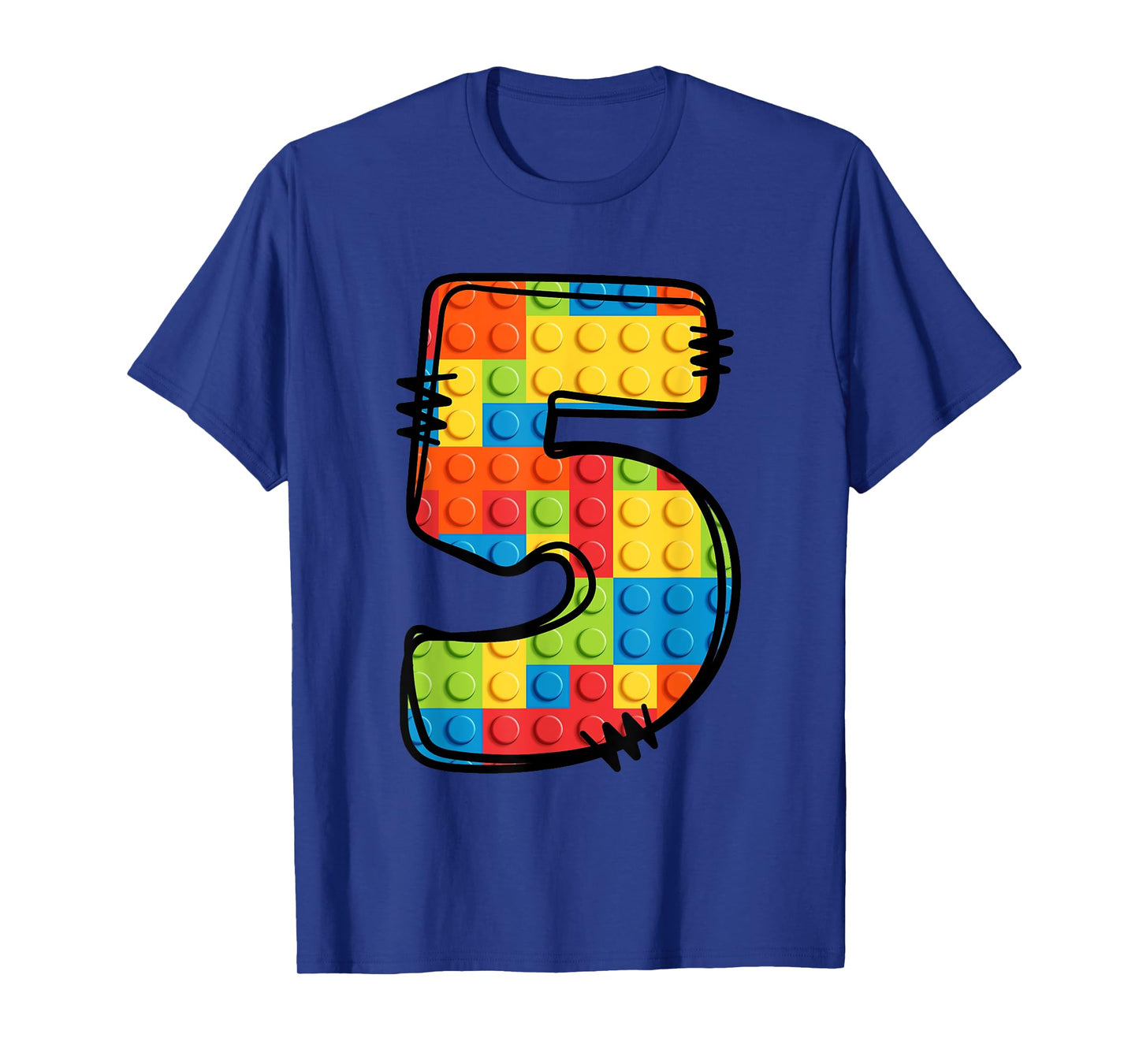 5 Year Old Blocks Building Master Builder 5th Birthday T-Shirt