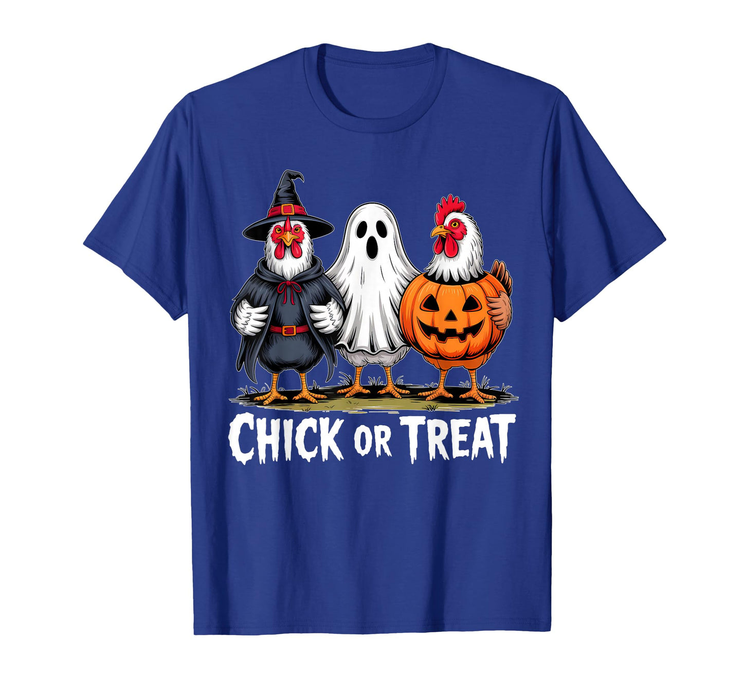 Chick Or Treat Spooky Witch Ghost Pumpkin Chicken Halloween T-Shirt