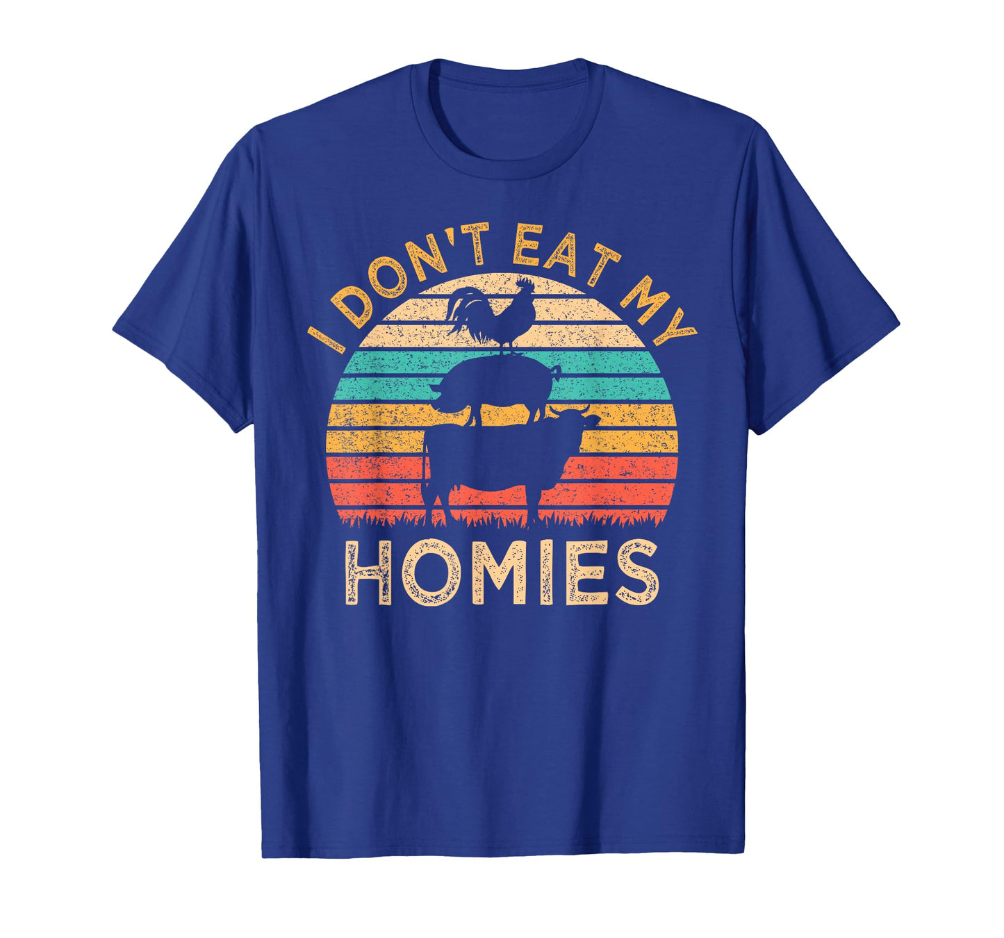 Vegetarian I Don't Eat My Homies Funny Vegan Retro T-Shirt