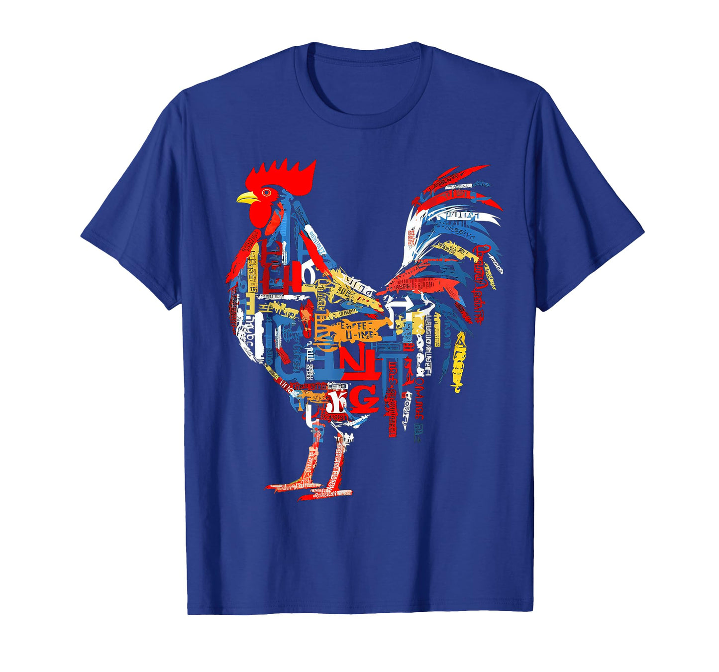 @n!mal Chicken Farm Text Colorful Art Abstract Graphic Chicken T-Shirt, Small