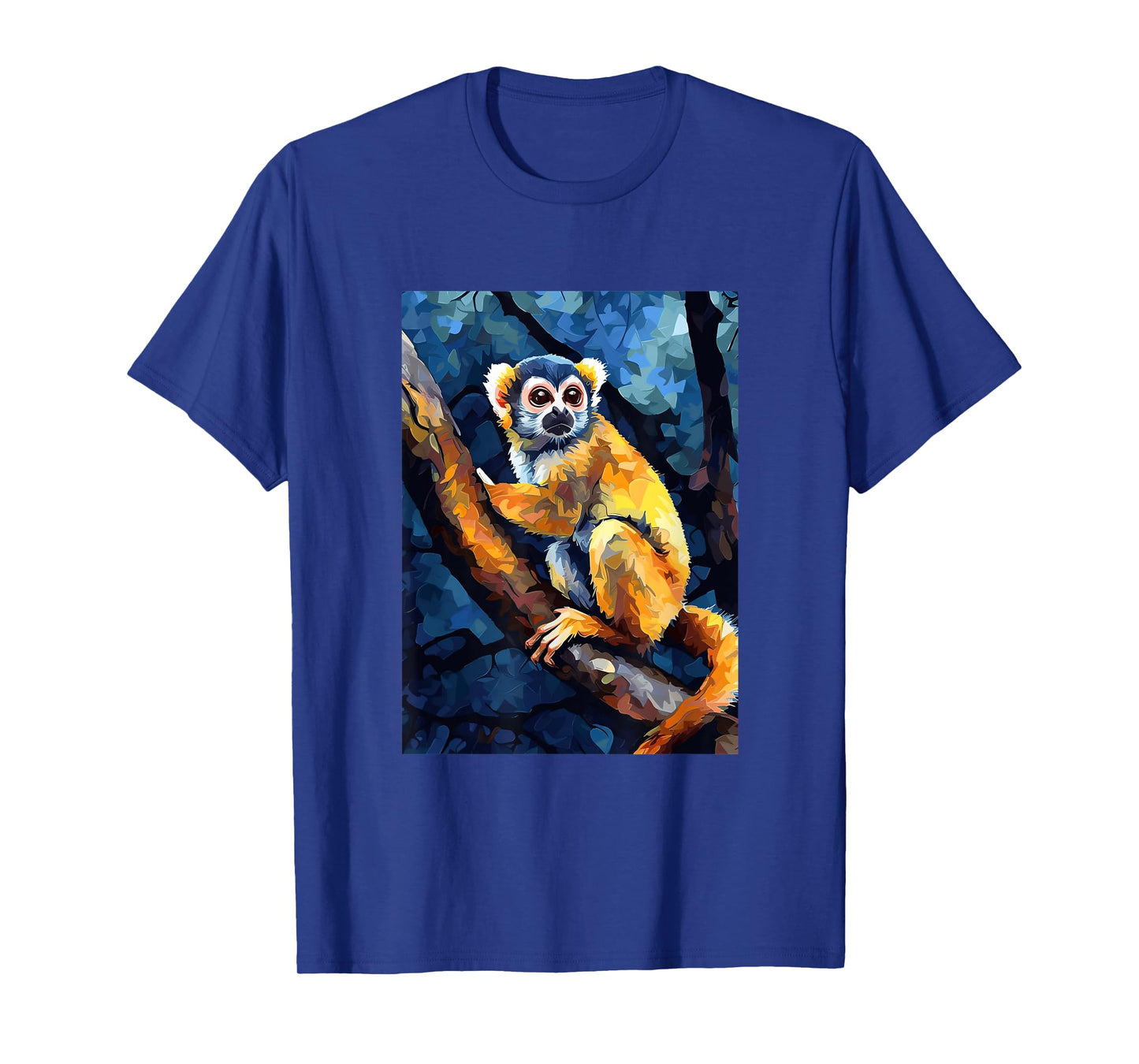 Squirrel Monkey Starry Night Painting Men Women Kids T-Shirt