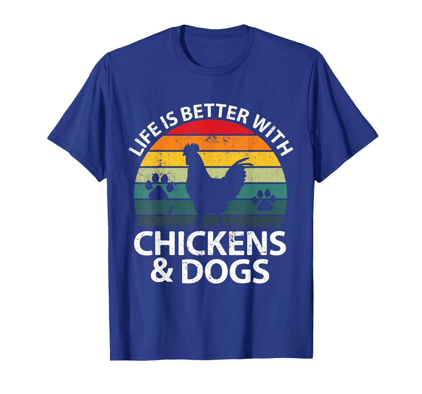 Life Is Better With Chickens & Dogs Women Girls Farmer T-Shirt