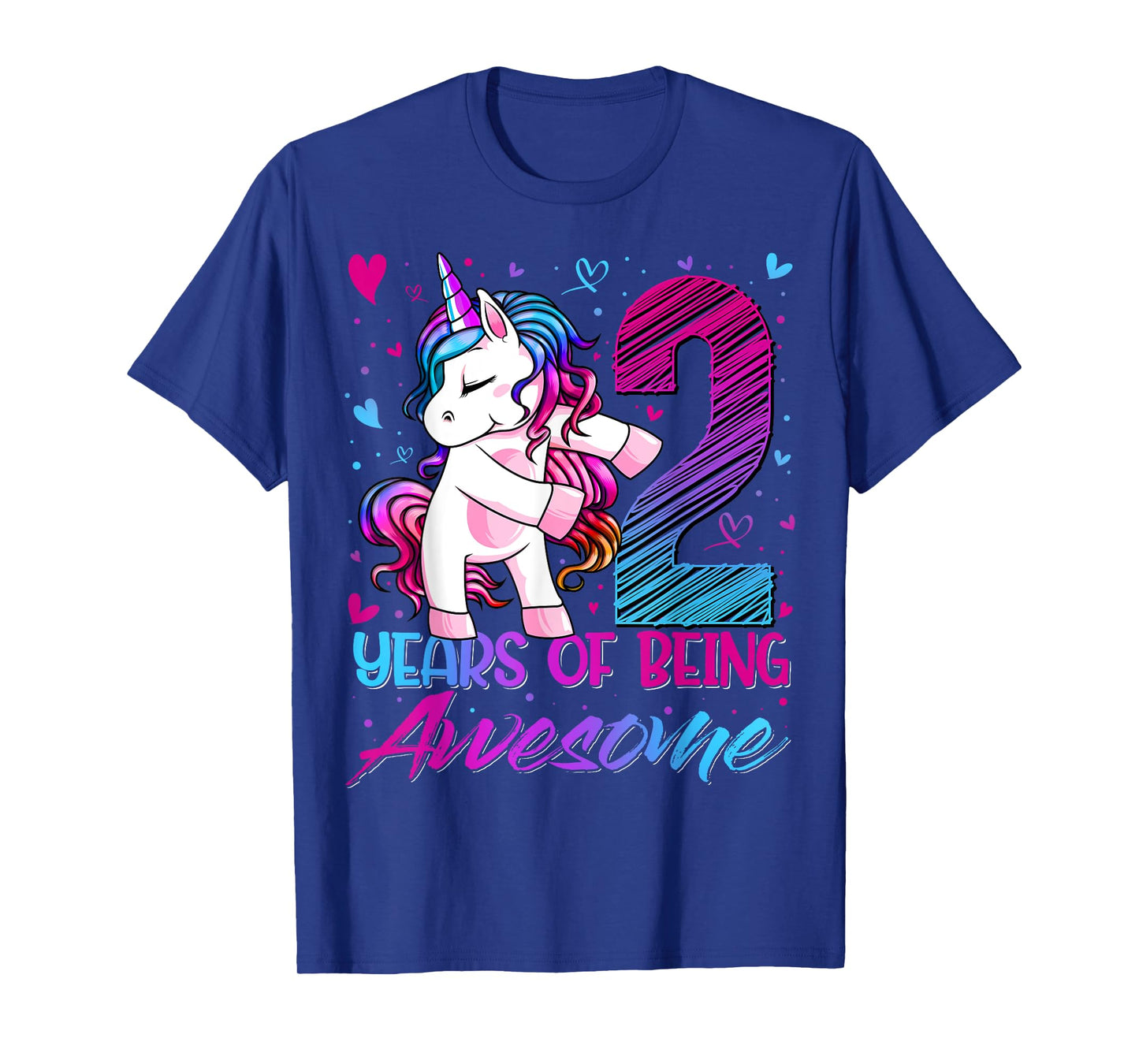 2 Year Old Gifts Unicorn Flossing 2nd Birthday Girl Party T-Shirt