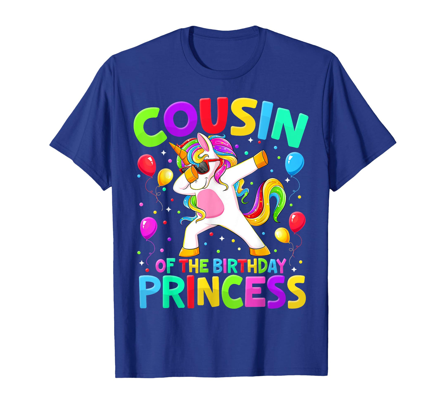 Cousin Of The Birthday Princess Girl Dabbing Unicorn Bro Sis T-Shirt
