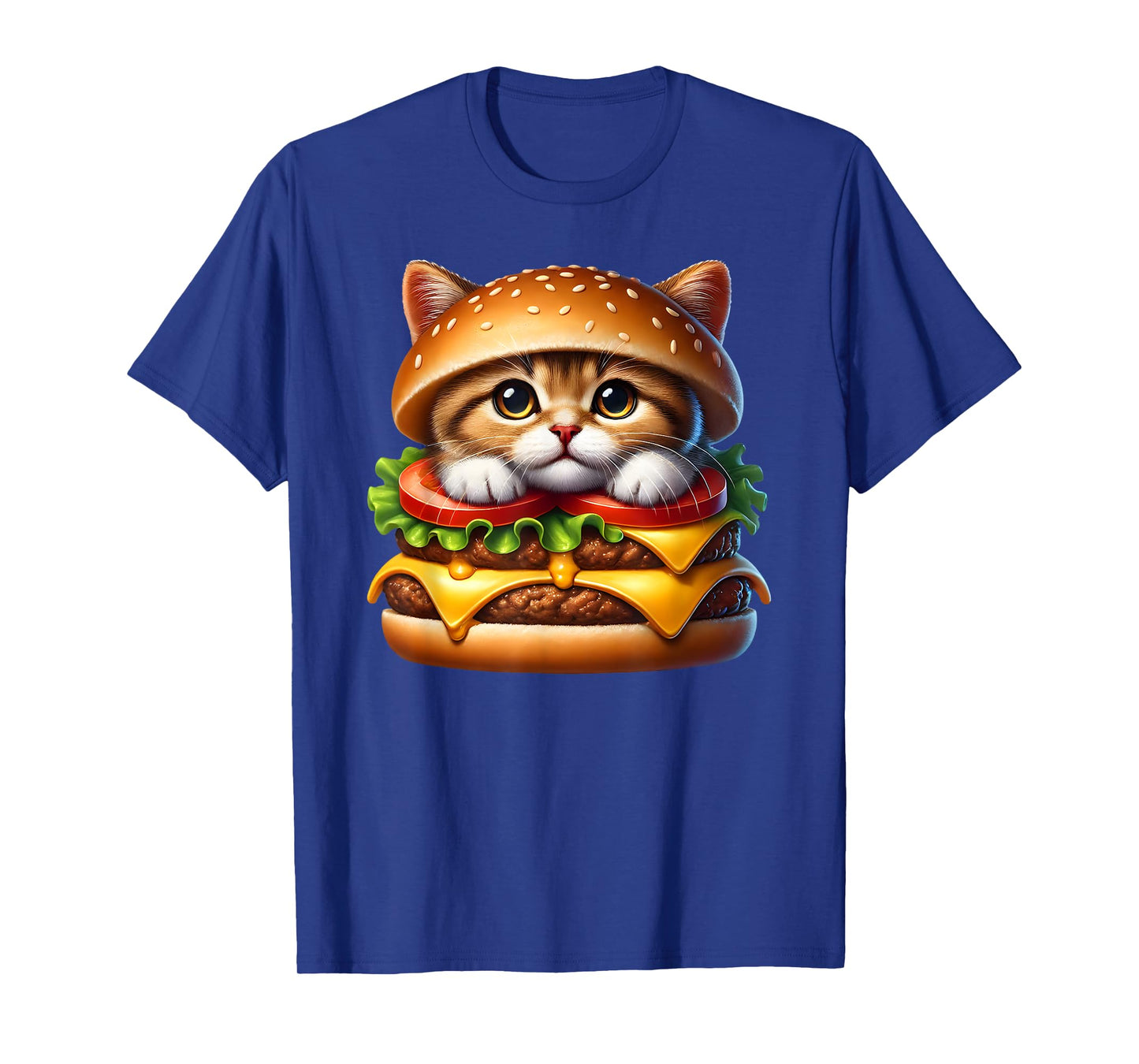 Funny Fast Food Cat Burger Lover Cute Cats Cheeseburger Men Women Kids T-Shirt