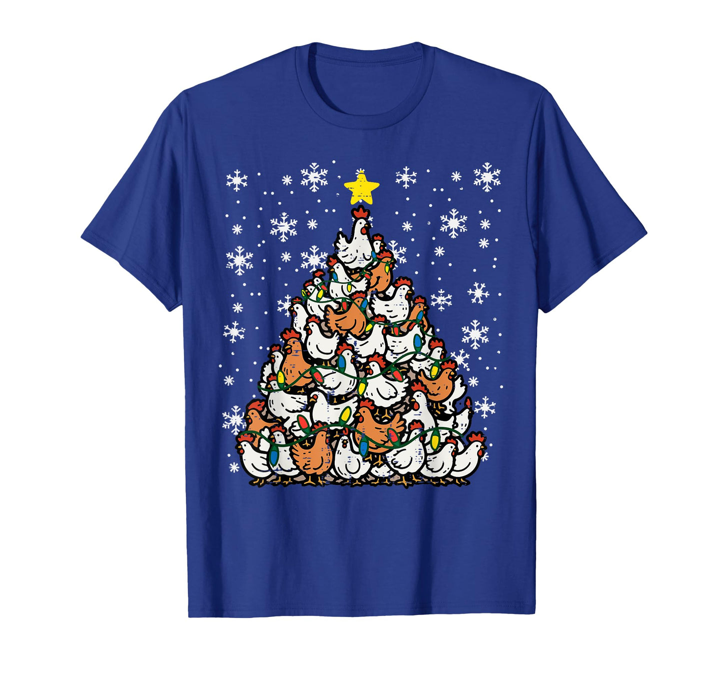 Christmas Chickens Xmas Tree Hens Farm Farmer Women Kids Men T-Shirt