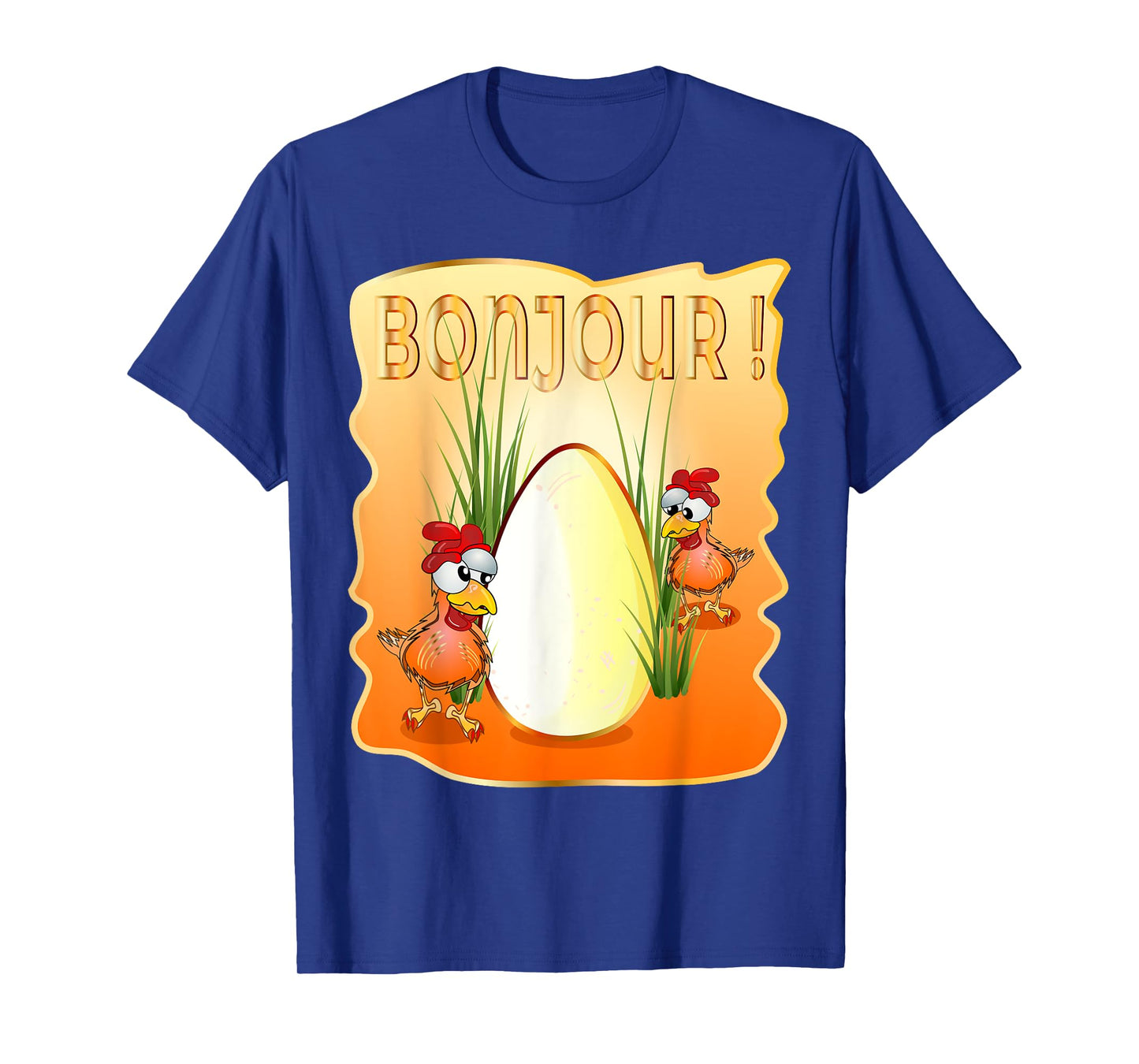 FRENCH CHICKEN HAPPY EASTER EGGS GREETINGS BONJOUR FRANCE T-Shirt