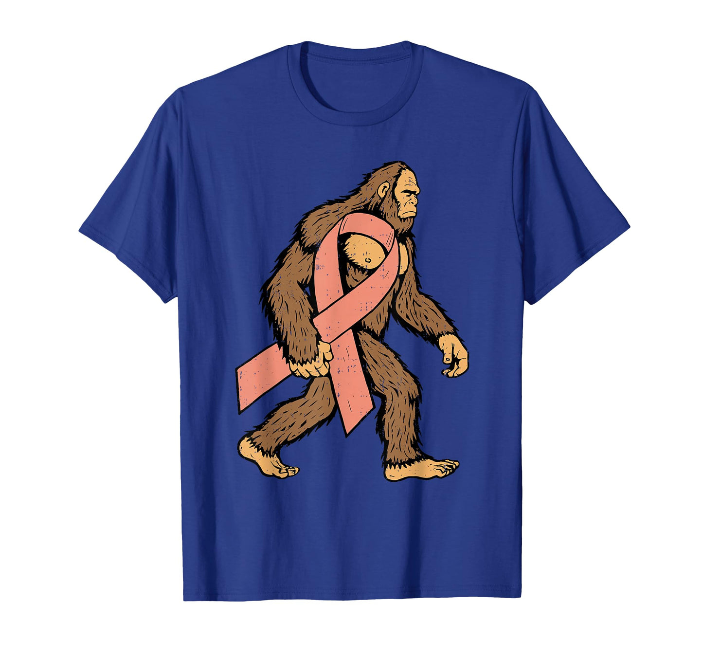 Uterine Cancer Awareness Bigfoot Ribbon Peach Men Boy Kid T-Shirt