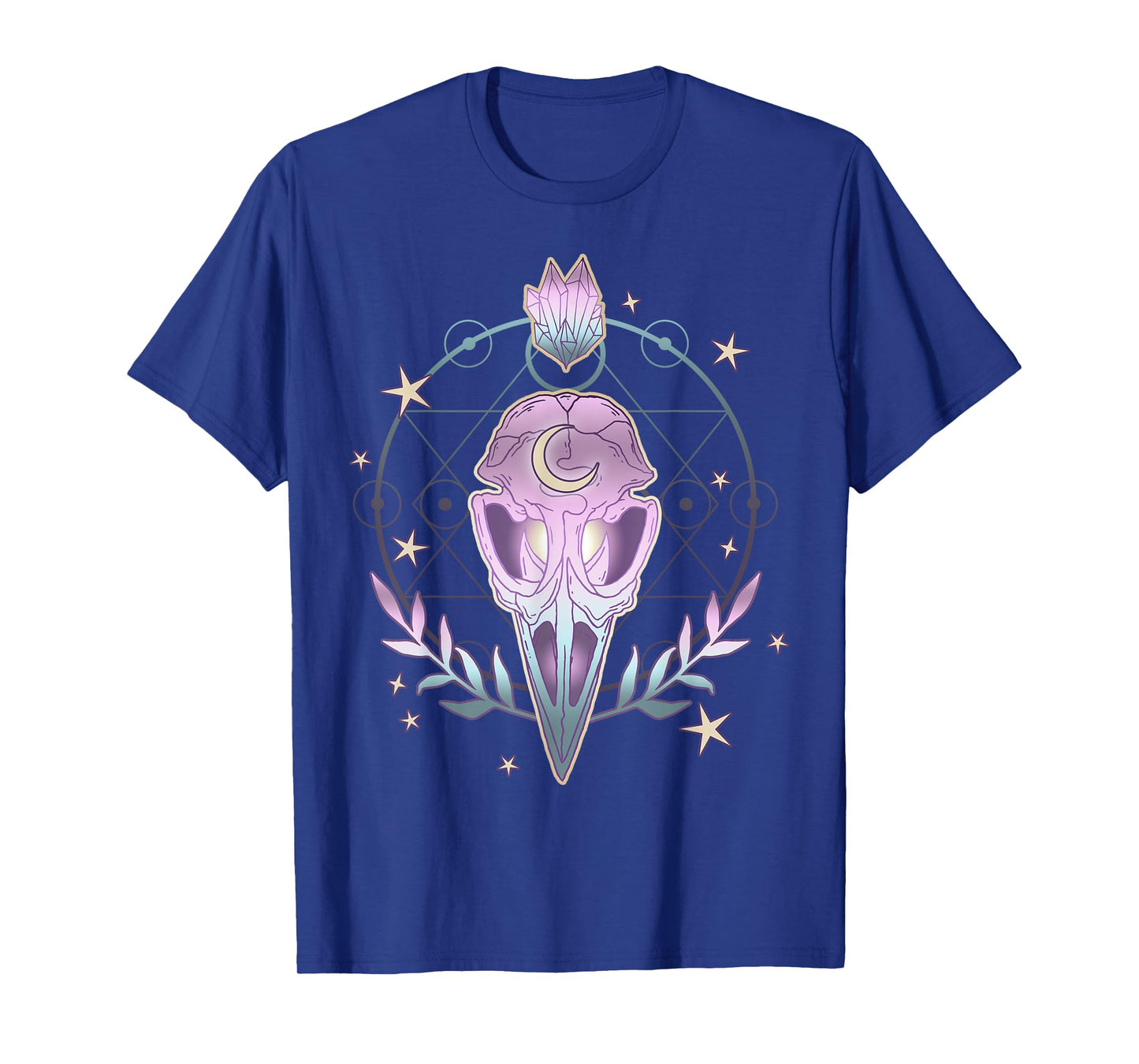 Pastel Goth Creepy Bird Skull - Moon Crystals Aesthetic Gift T-Shirt